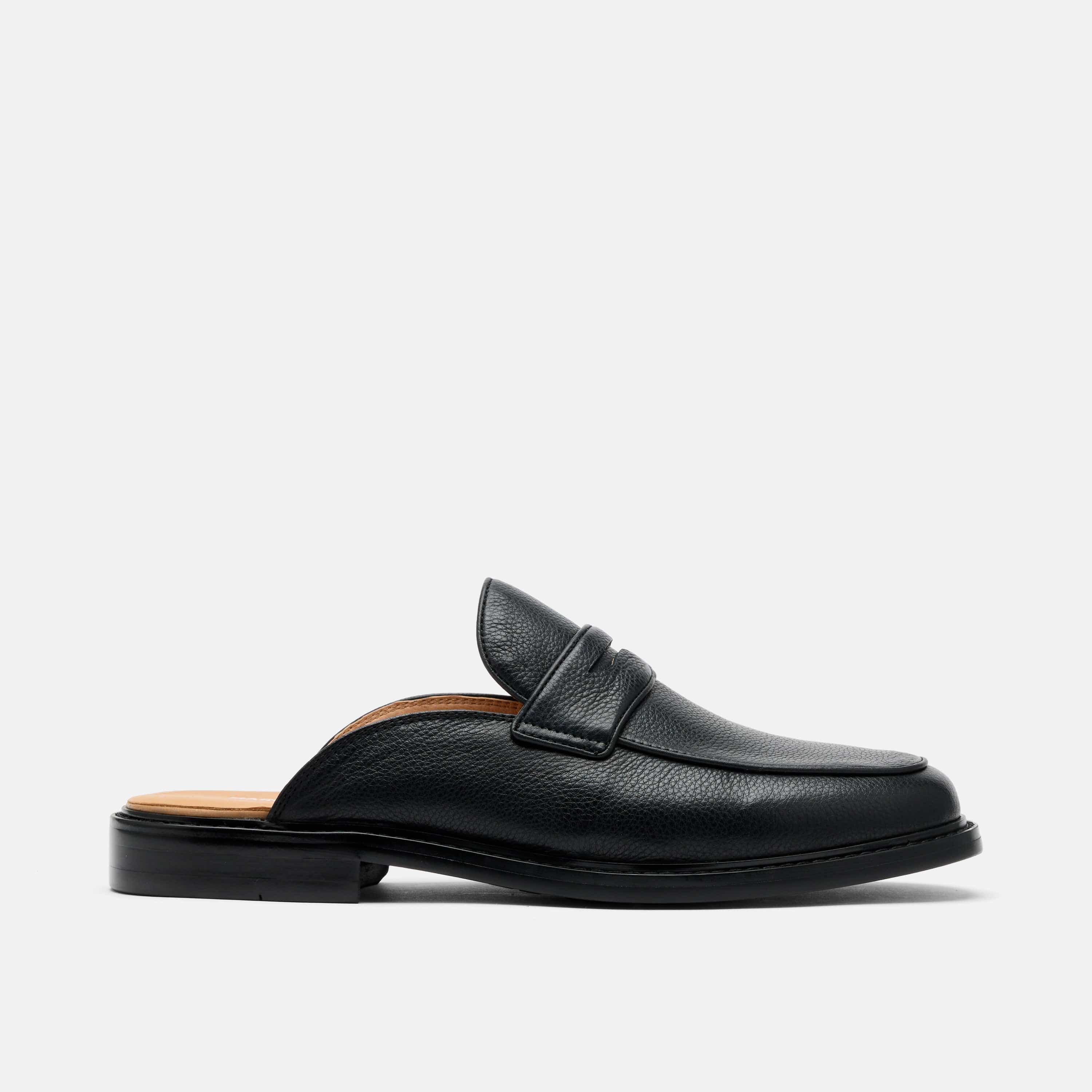 Del Mar Black Pebble Loafer Mules