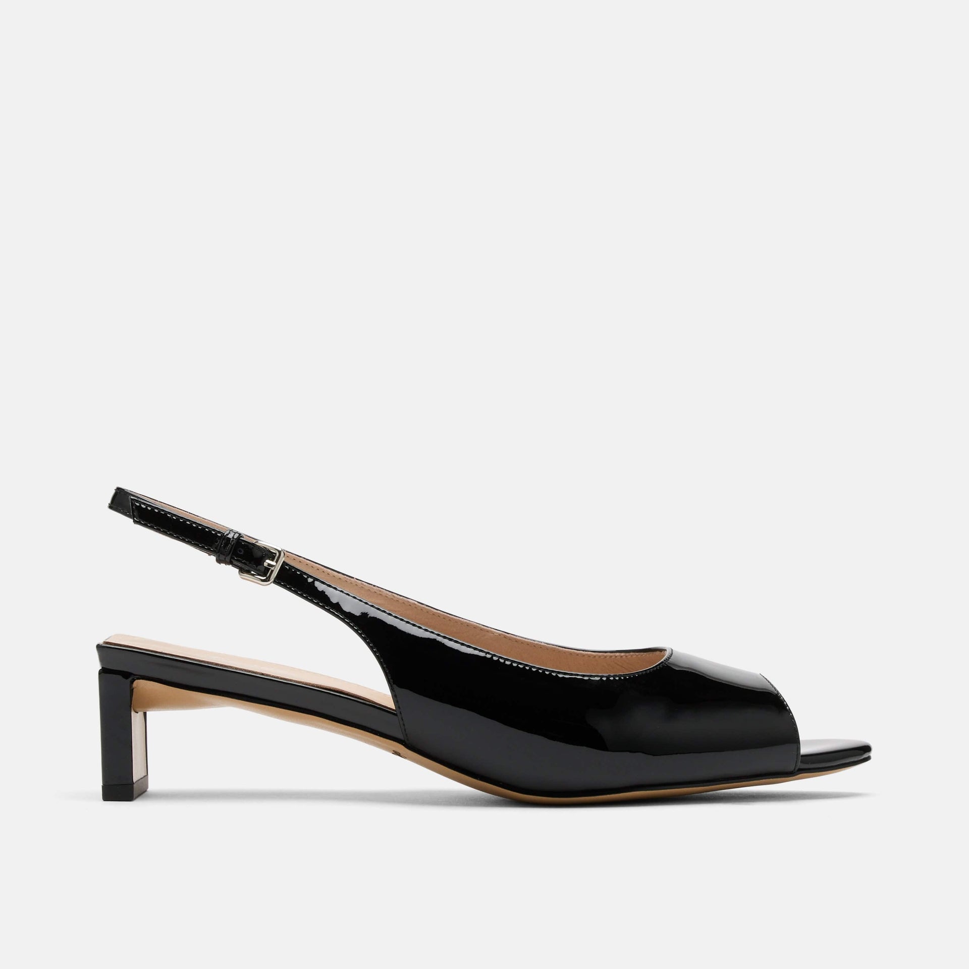 Carmen Patent Leather Slingback Peep Toe Heels