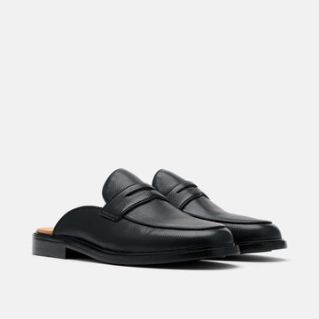 Del Mar Black Pebble Loafer Mules