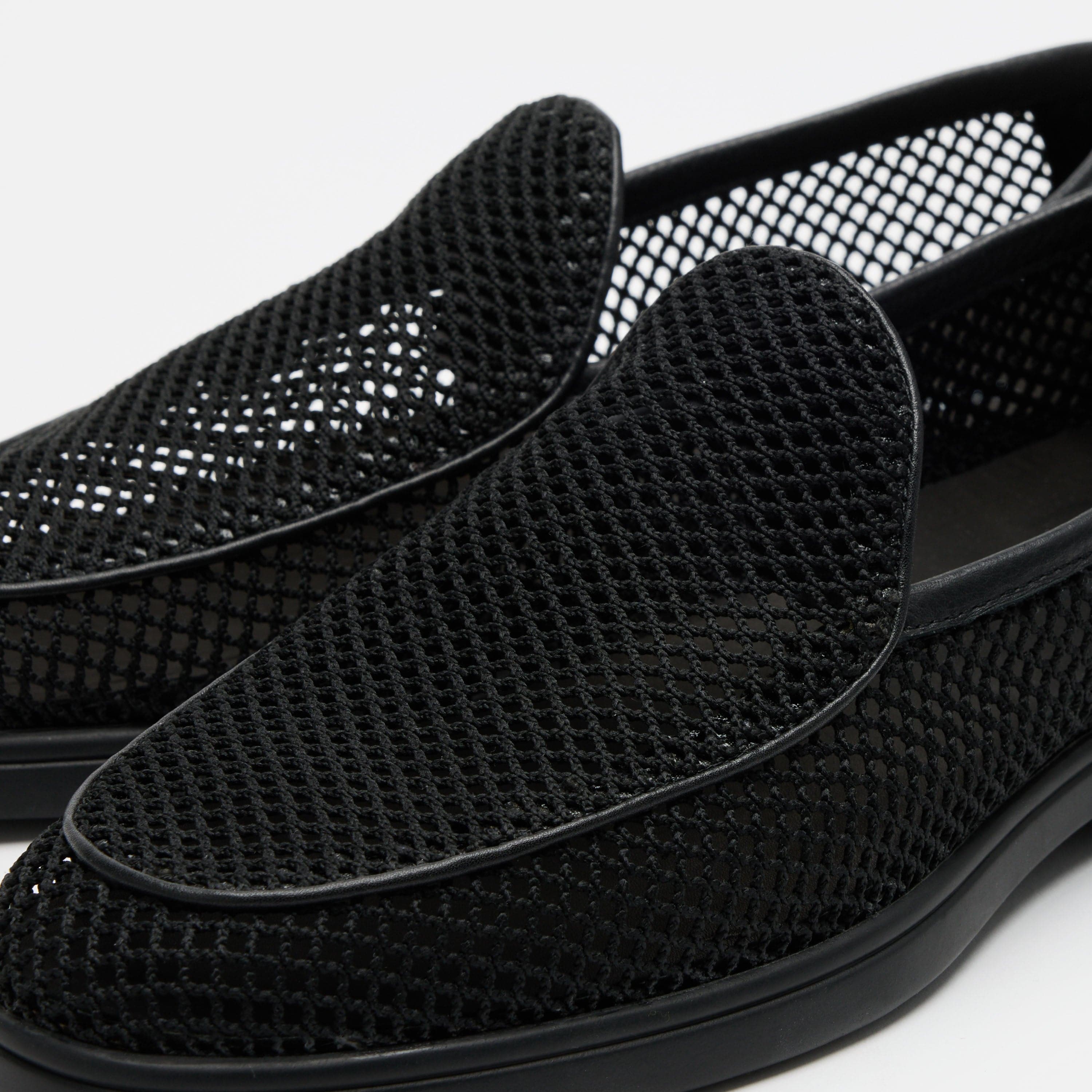 Alessandro Black Mesh Venetian Loafers