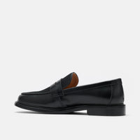 Ms. Calum Black Leather Penny Loafers