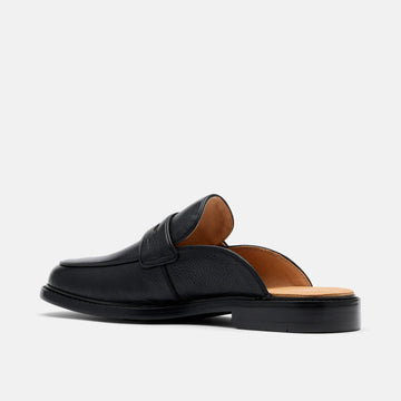 Del Mar Black Pebble Loafer Mules