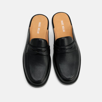 Del Mar Black Pebble Loafer Mules