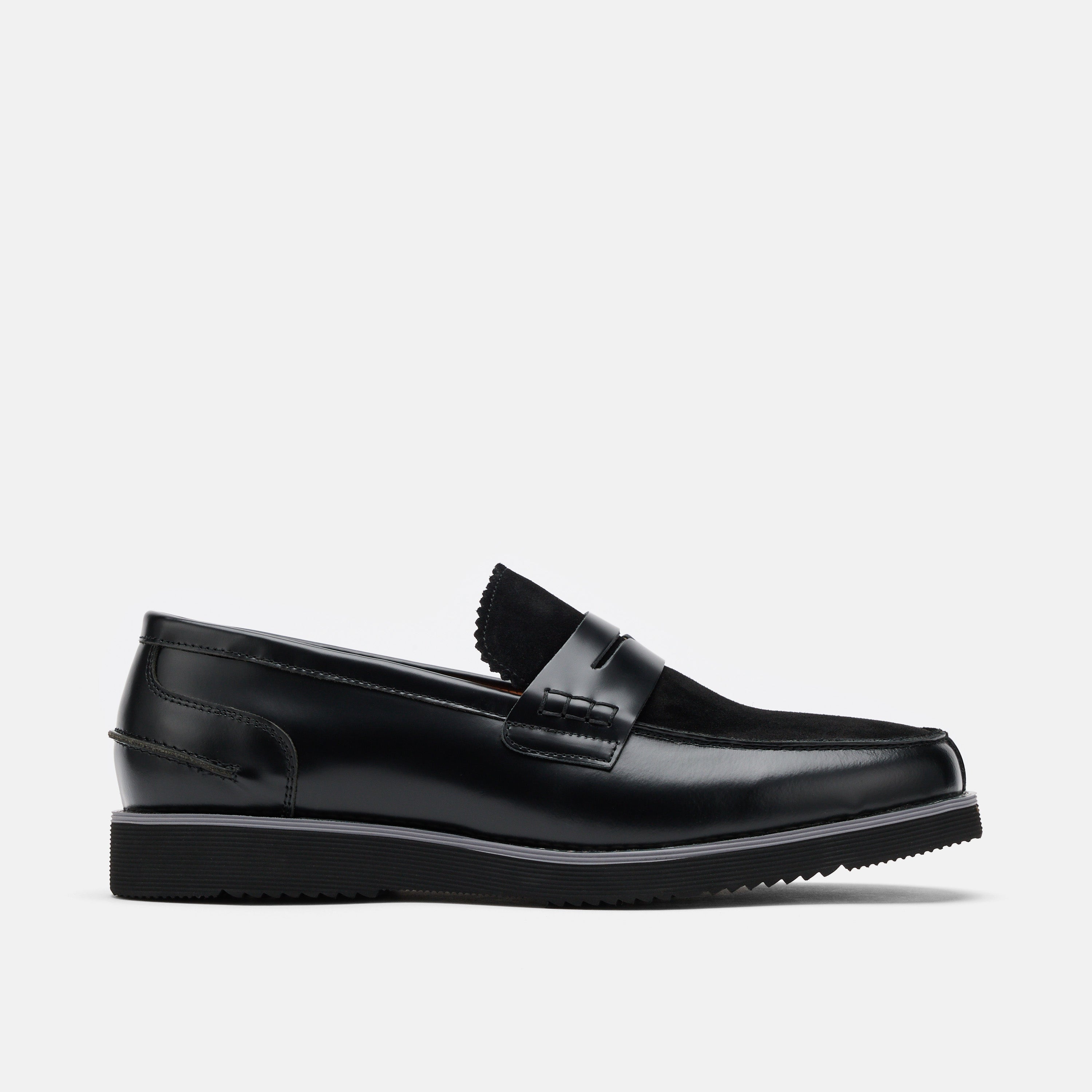 Abe Black Leather Penny Loafers