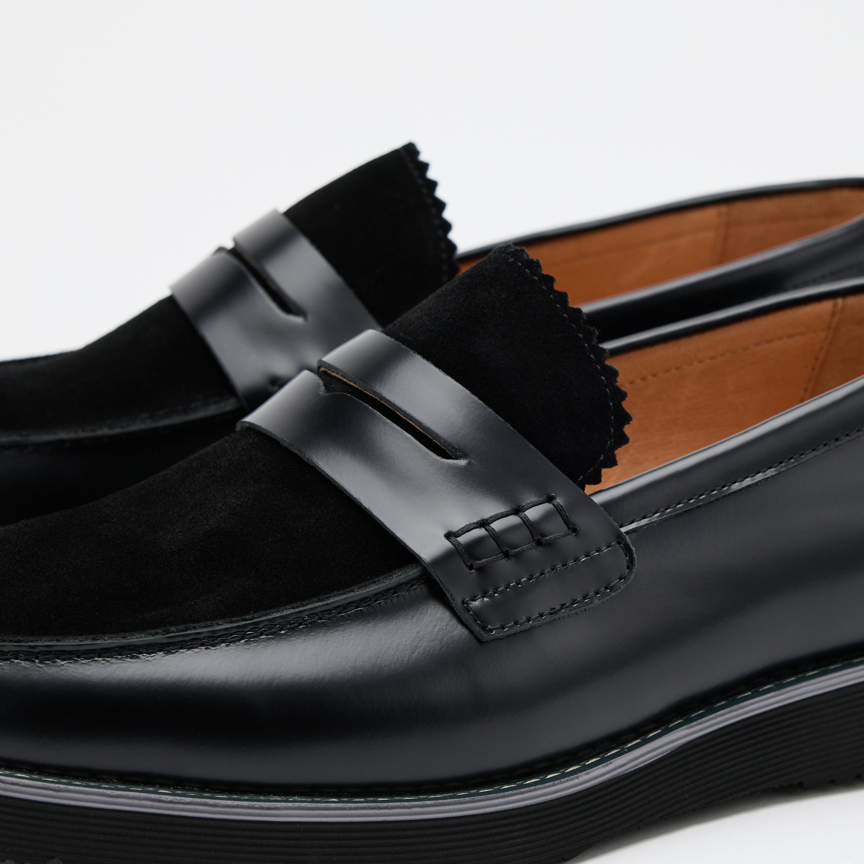 Abe Black Leather Penny Loafers