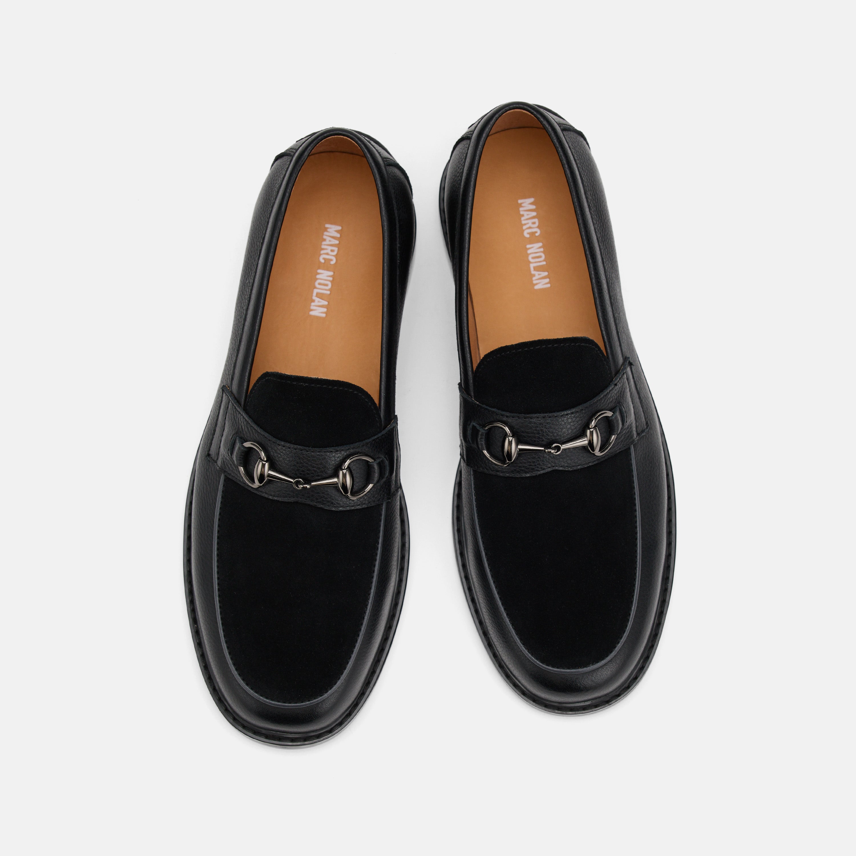 Boardwalk Black Pebble Leather Horse-Bit Loafers