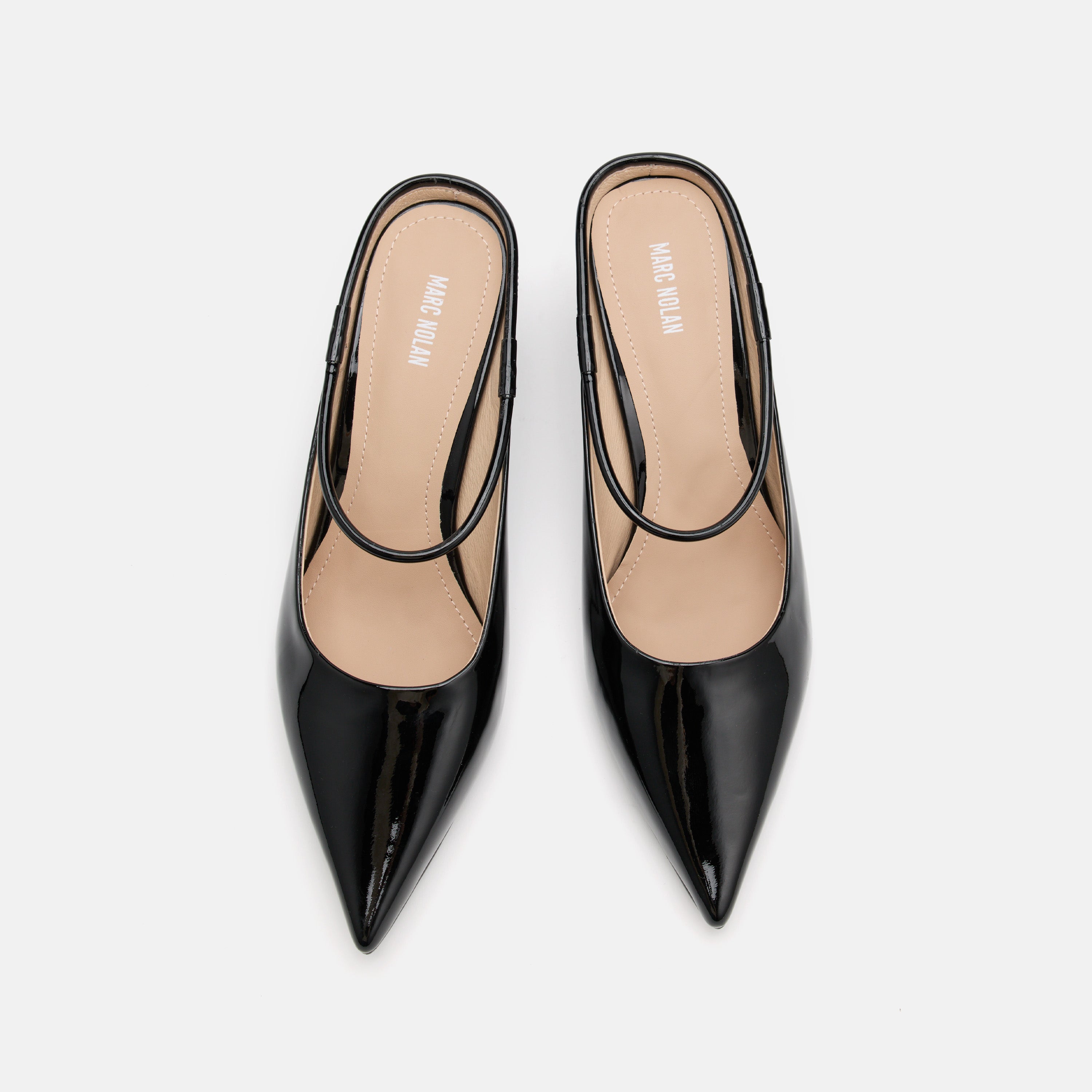 Sophia Black Patent Leather Strap Pumps