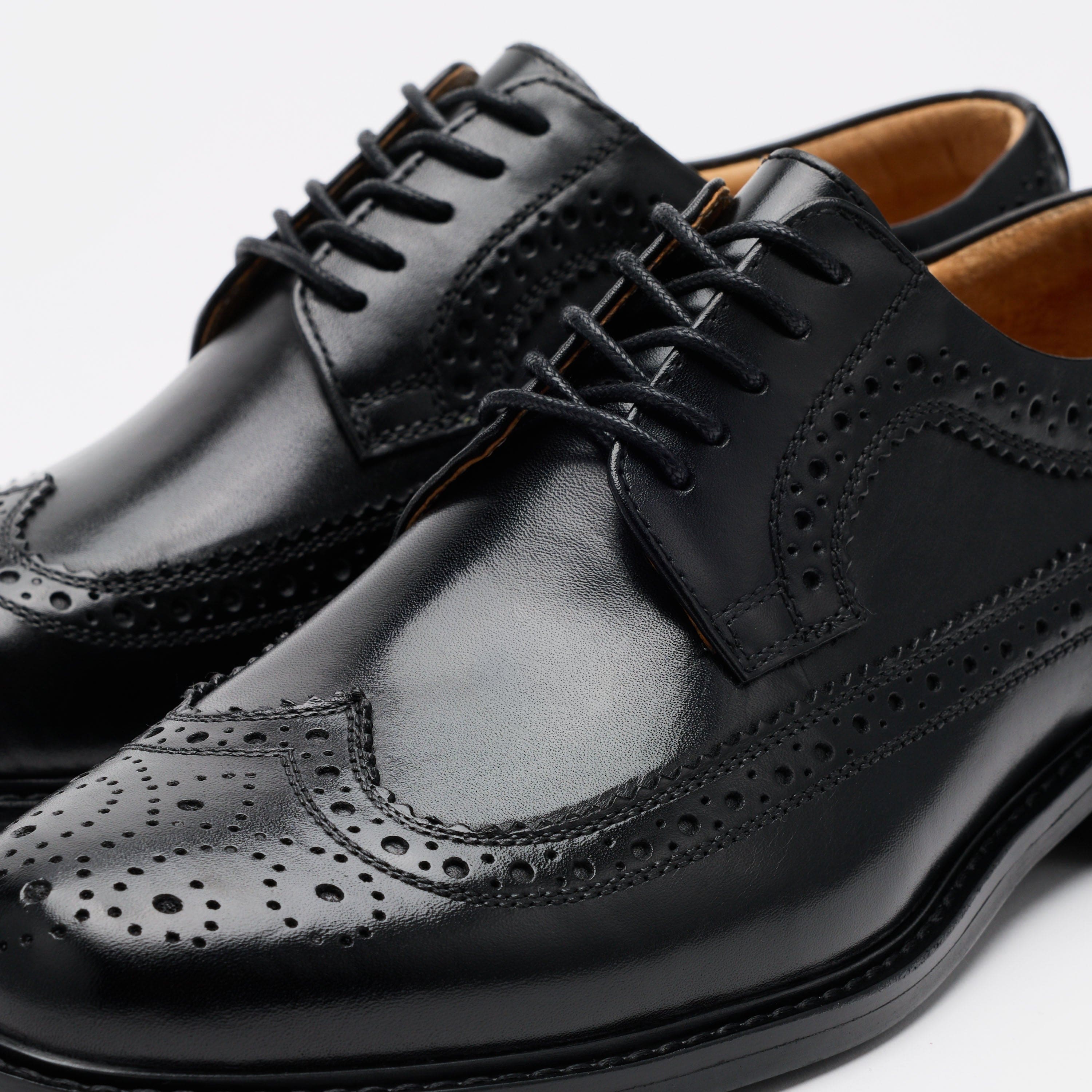 Alistair Black Calf Leather Longwings
