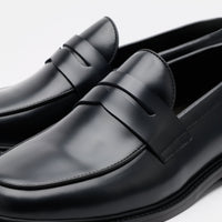 Calum Black Calf Leather Penny Loafers