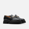 Ms. Boulevard Black Floral Leather Bit Loafers