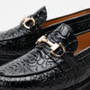 Ms. Boulevard Black Floral Leather Bit Loafers