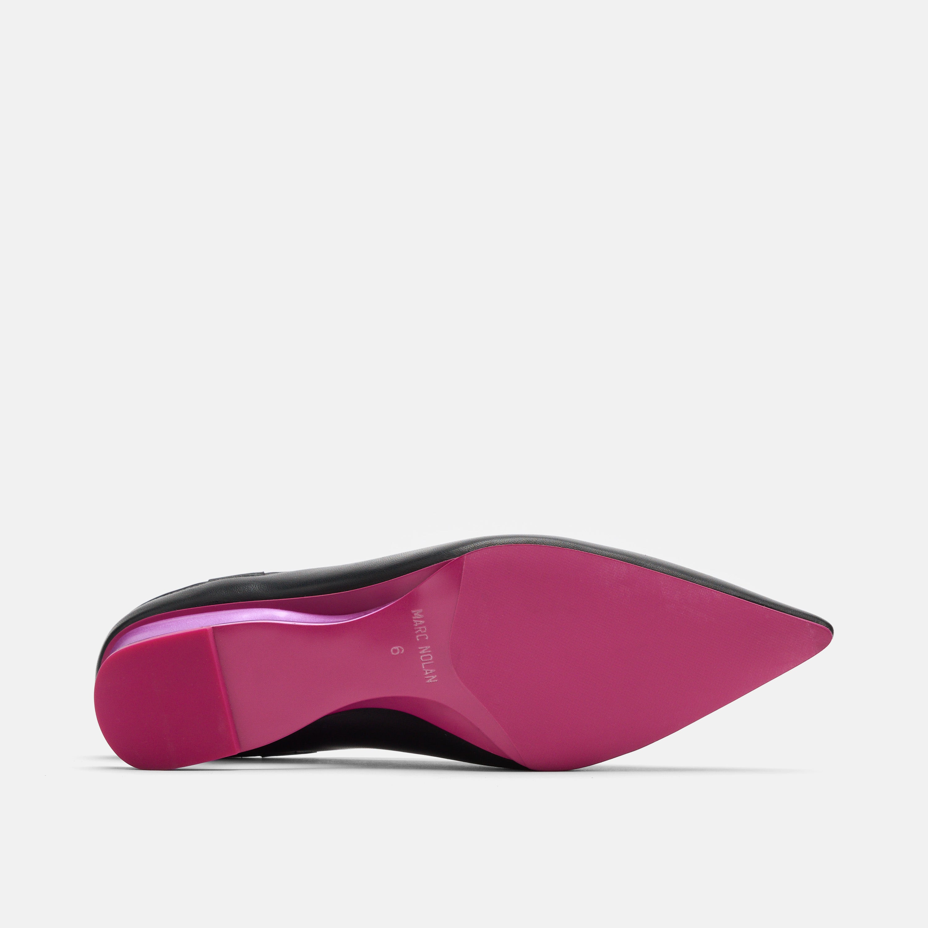 Sophia Black/Magenta Leather Strap Pumps