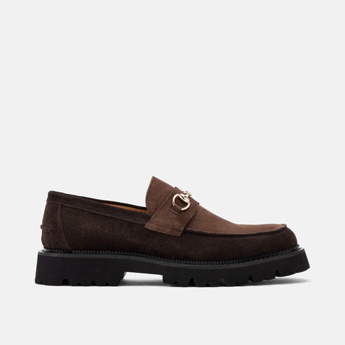 Blake Tripple Brown Suede Lug Bit Loafers