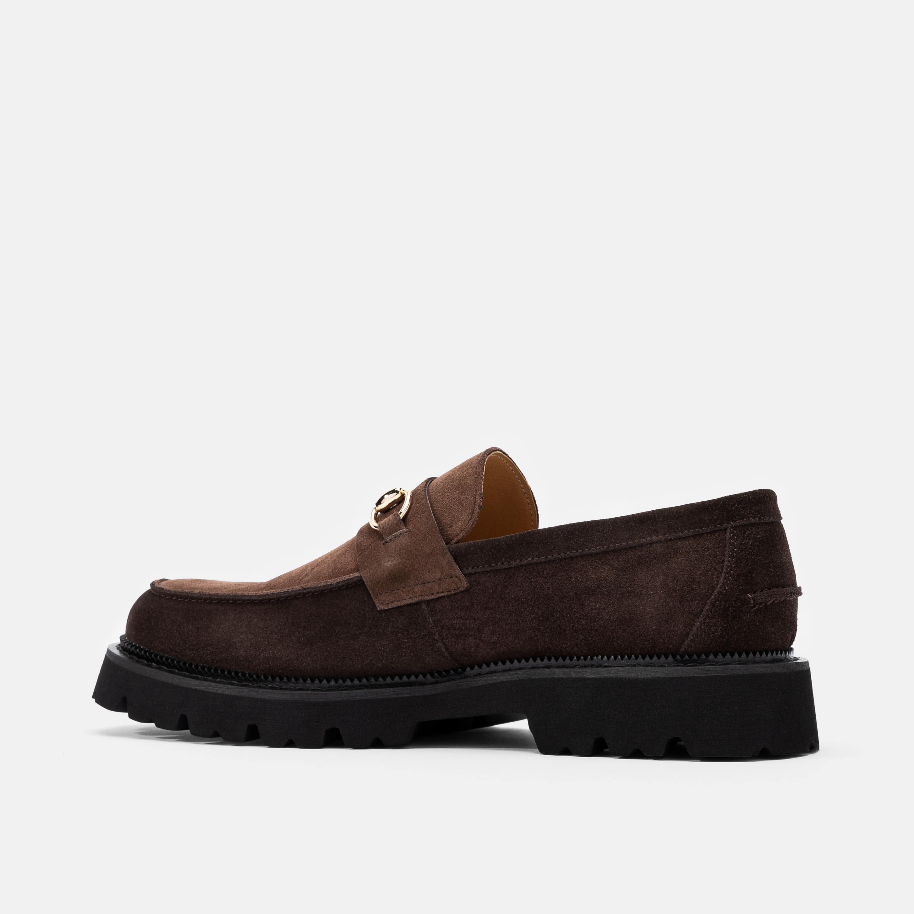 Blake Tripple Brown Suede Lug Bit Loafers