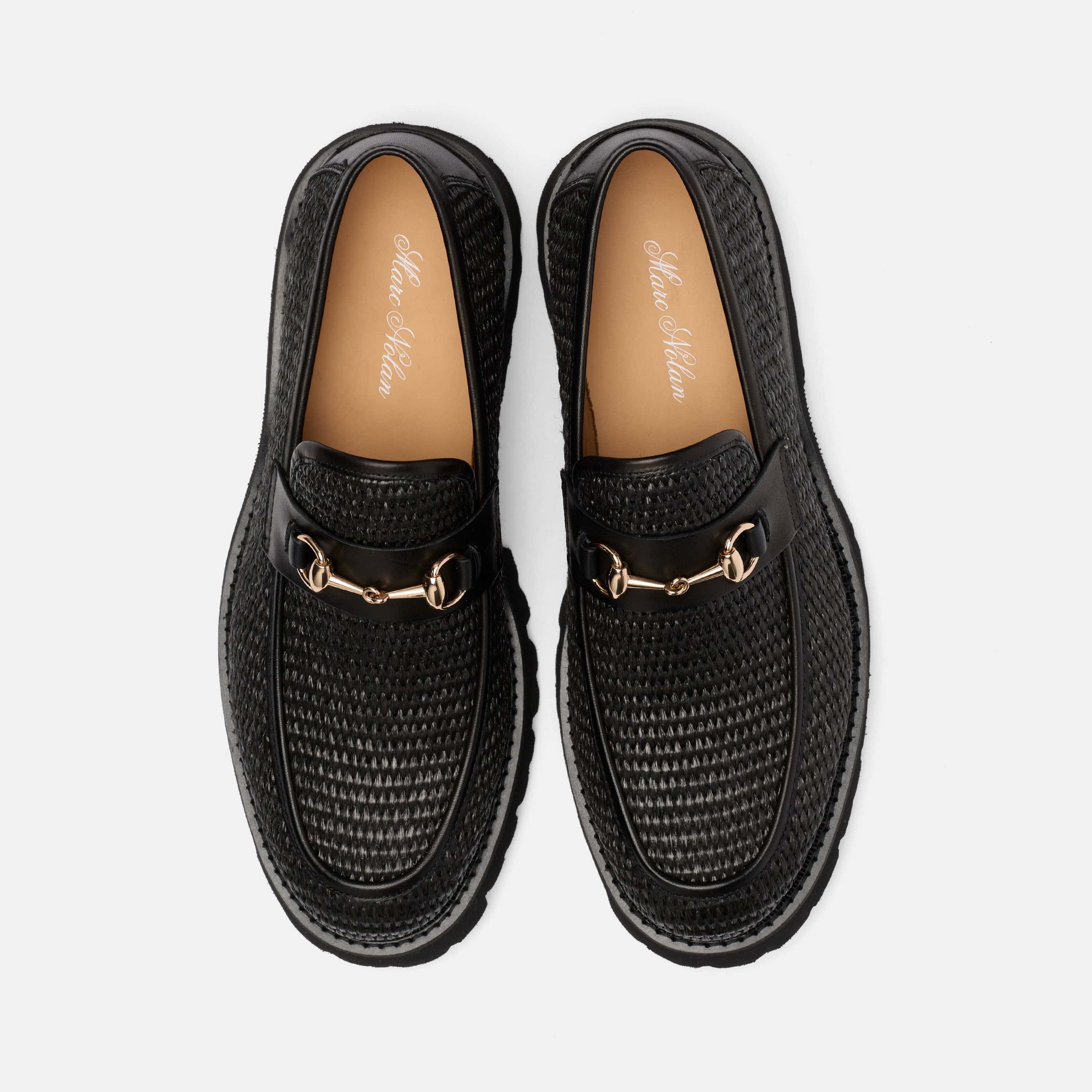 Blake Black Raffia Lug Bit Loafers