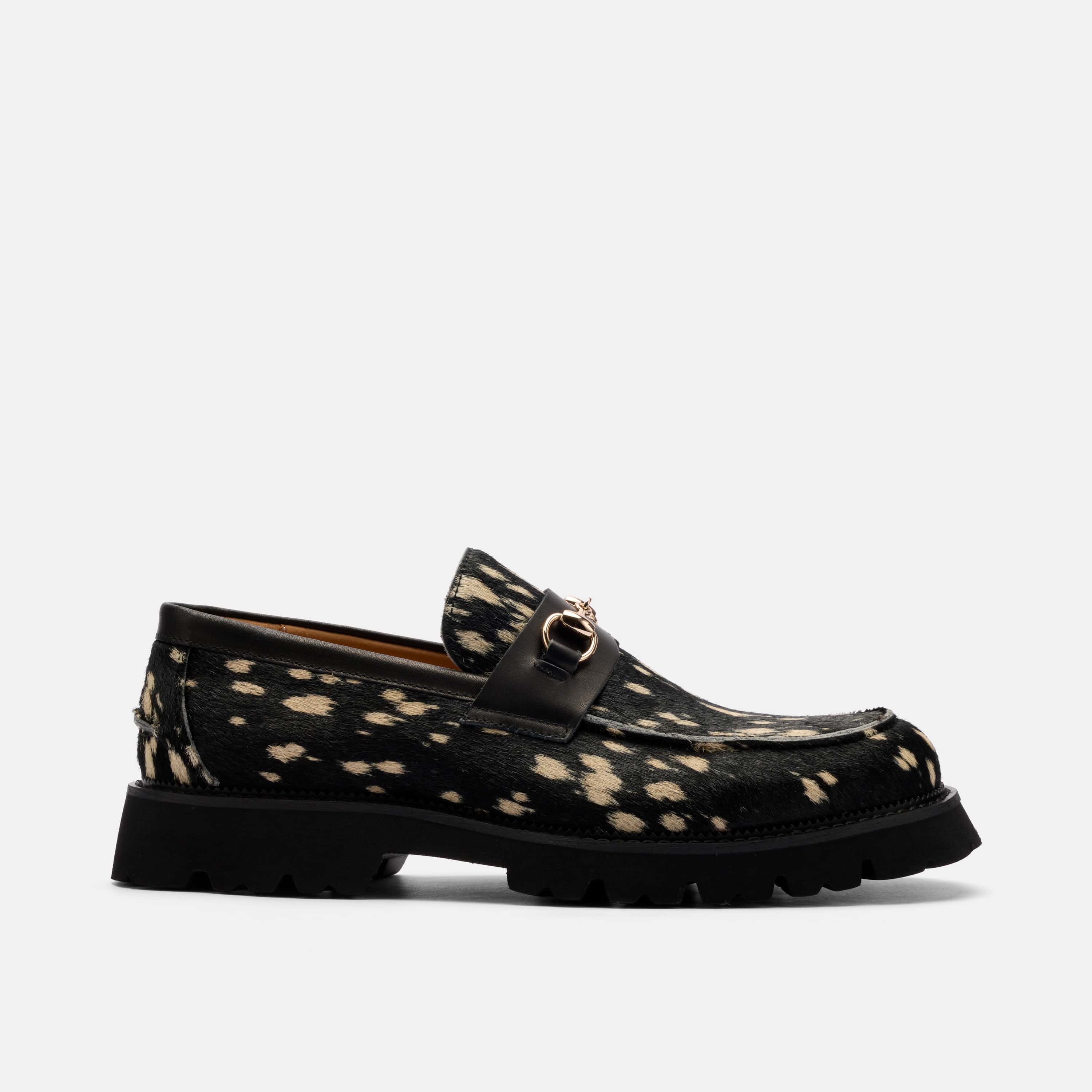 Blake Midnight Black Pony Hair Lug Bit Loafers