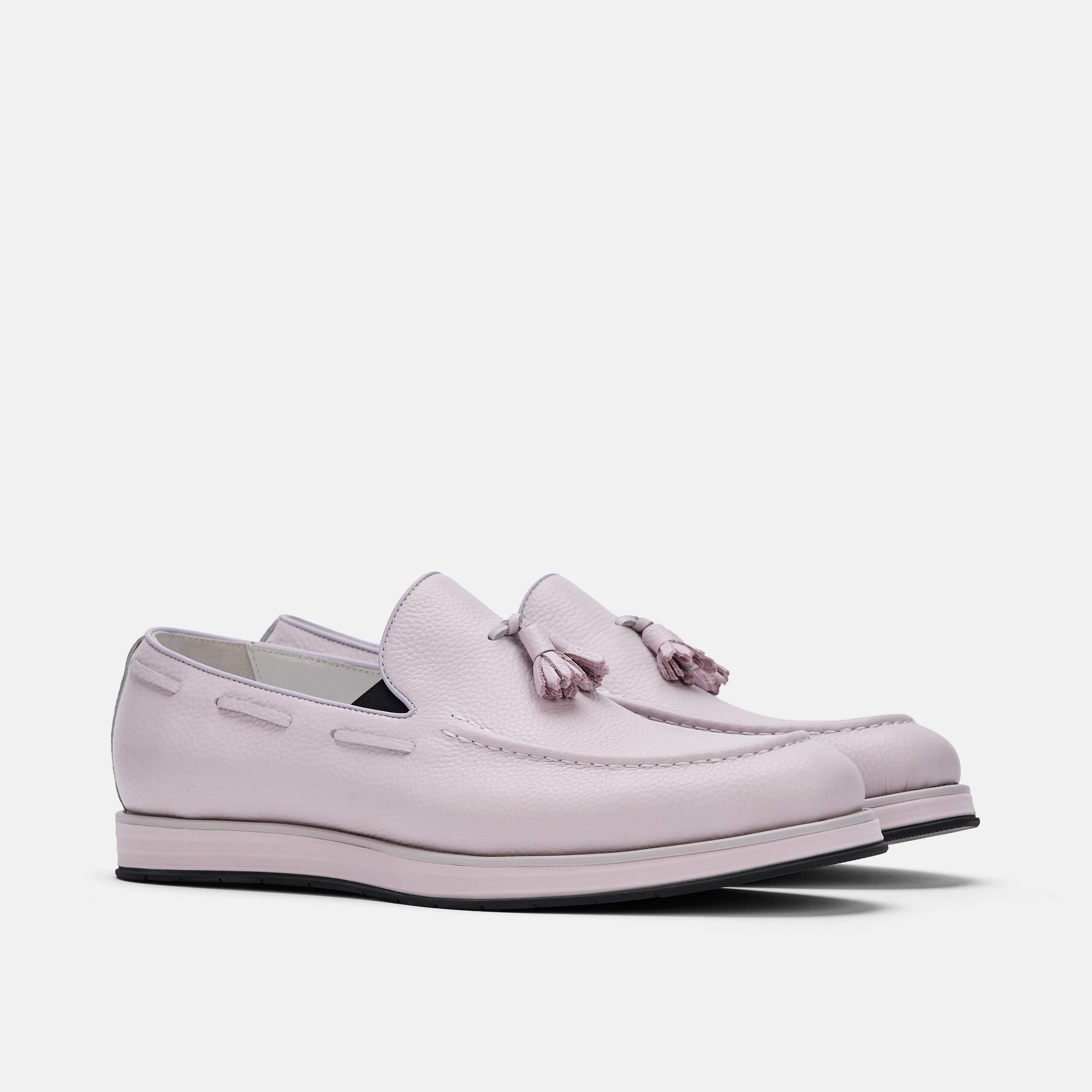 Apollo Blush Leather Tassel Loafers