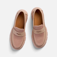 Womens blush lug penny loafers