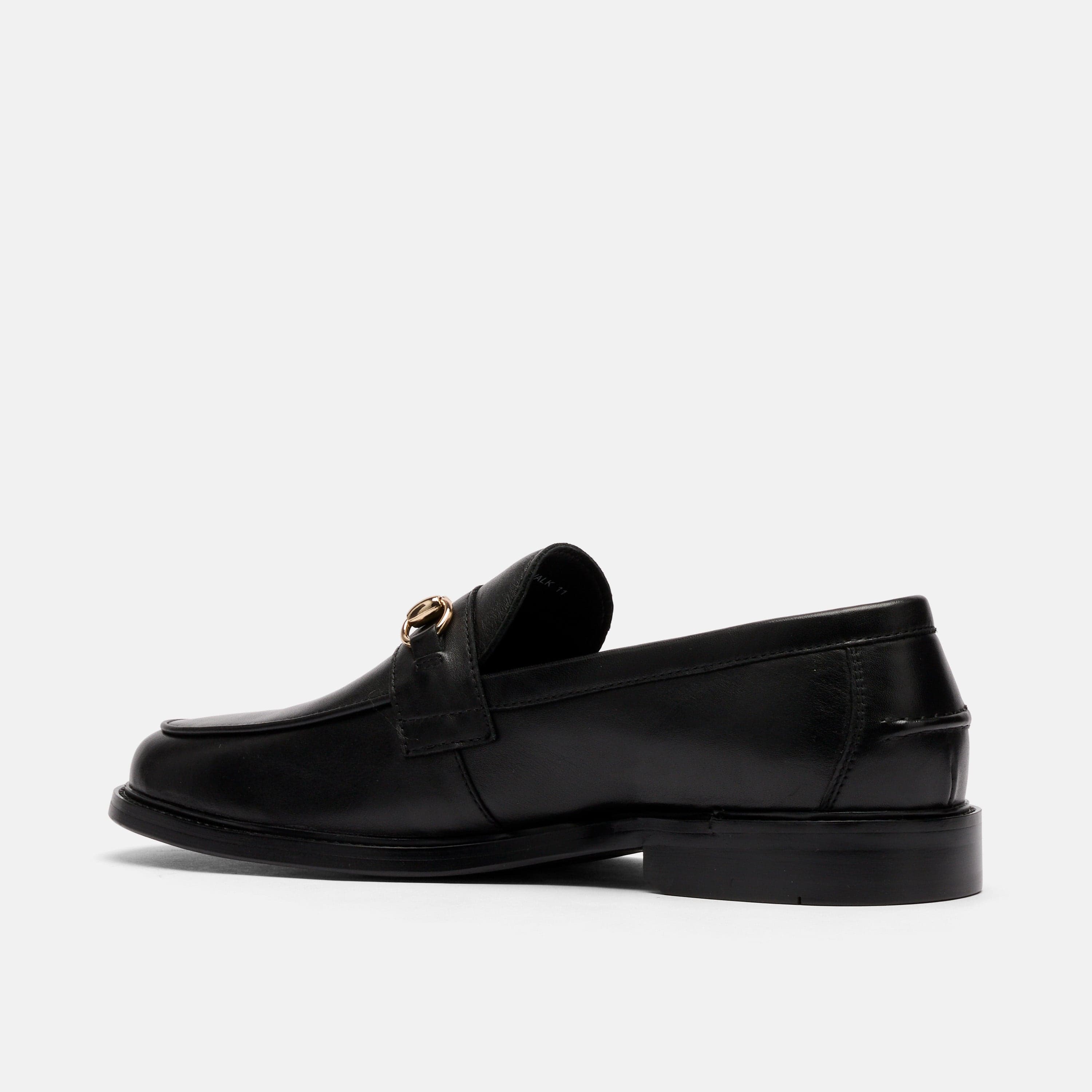 Boardwalk Black Calf Leather Horse-Bit Loafers