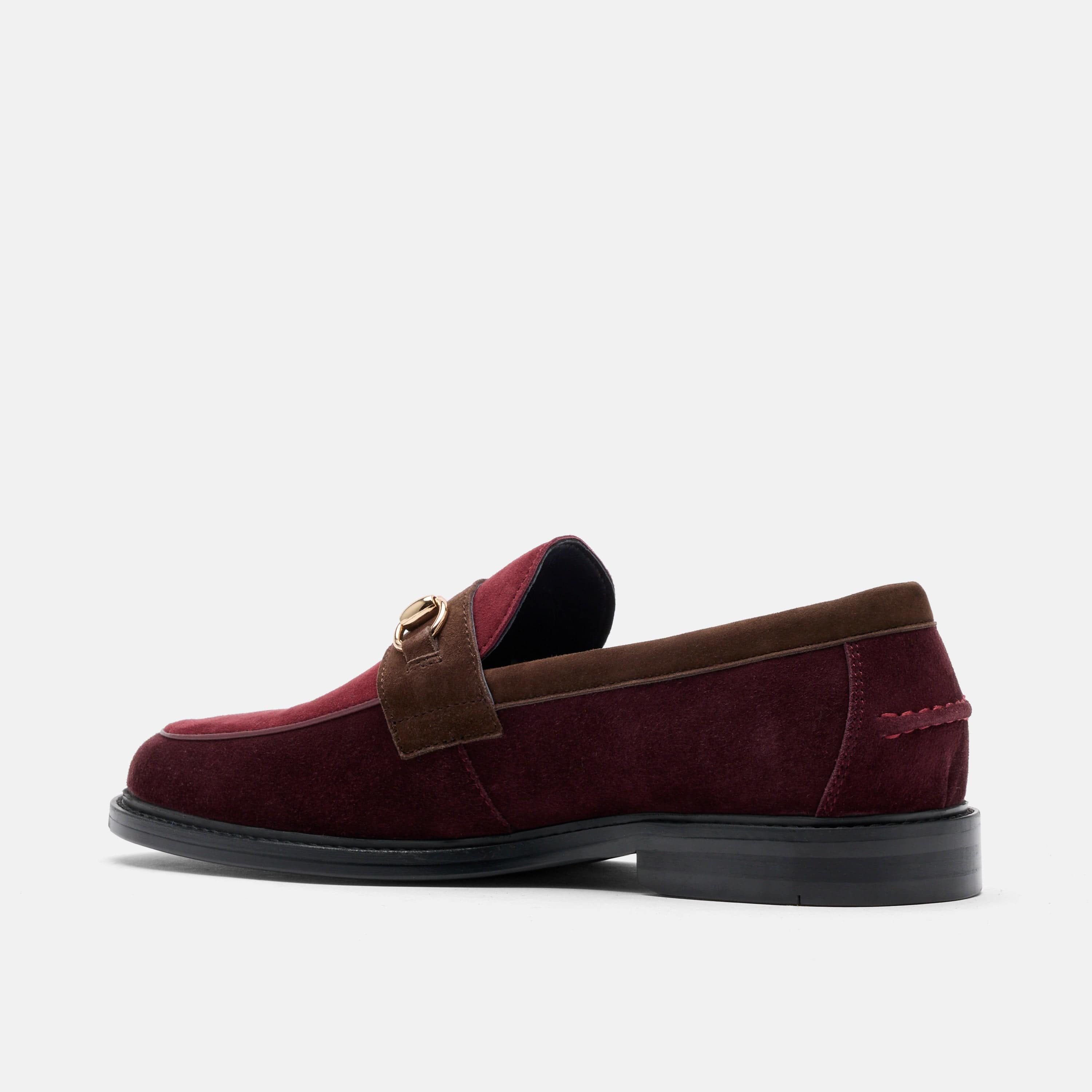 Boardwalk Triple Burgundy Suede Horse-Bit Loafers