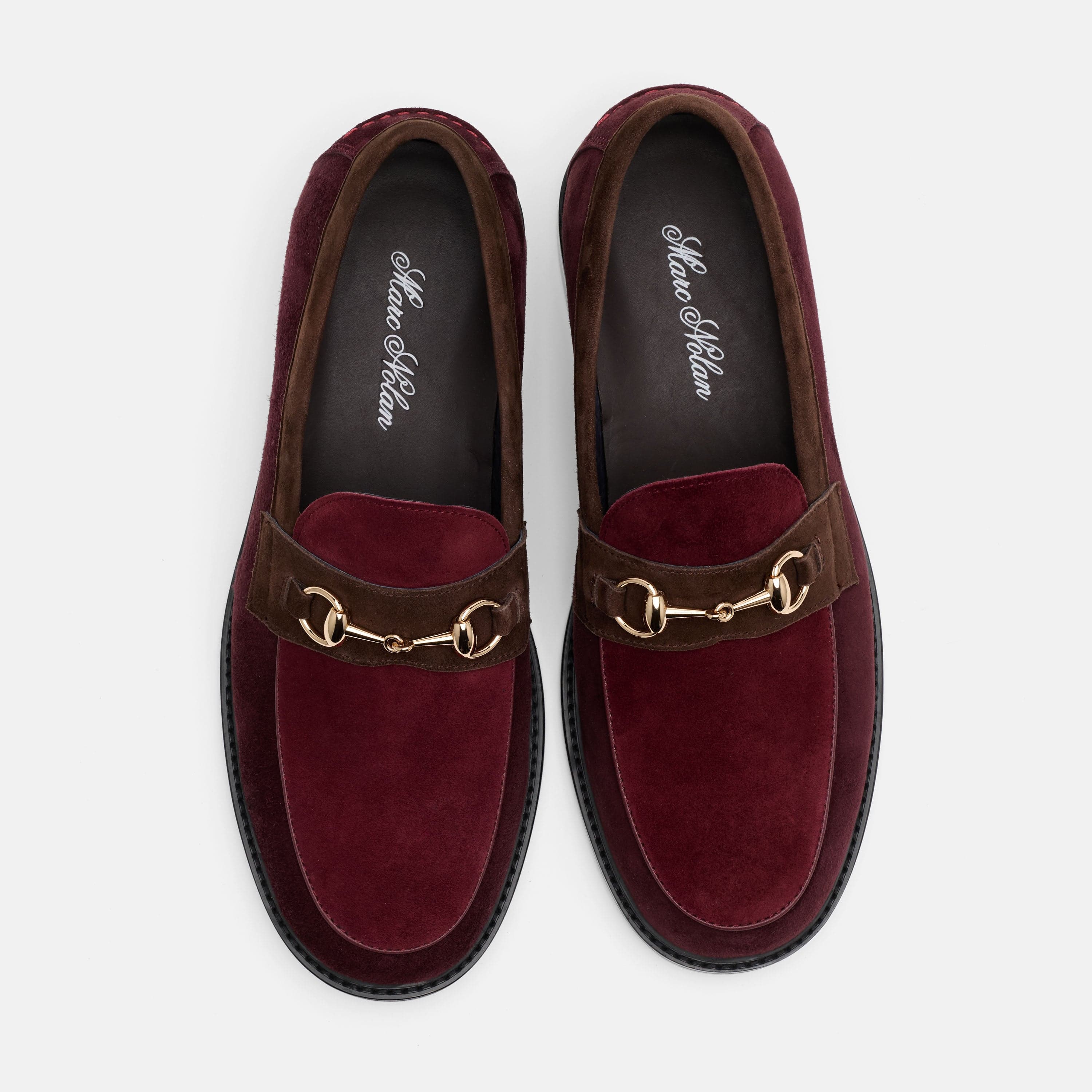 Boardwalk Triple Burgundy Suede Horse-Bit Loafers