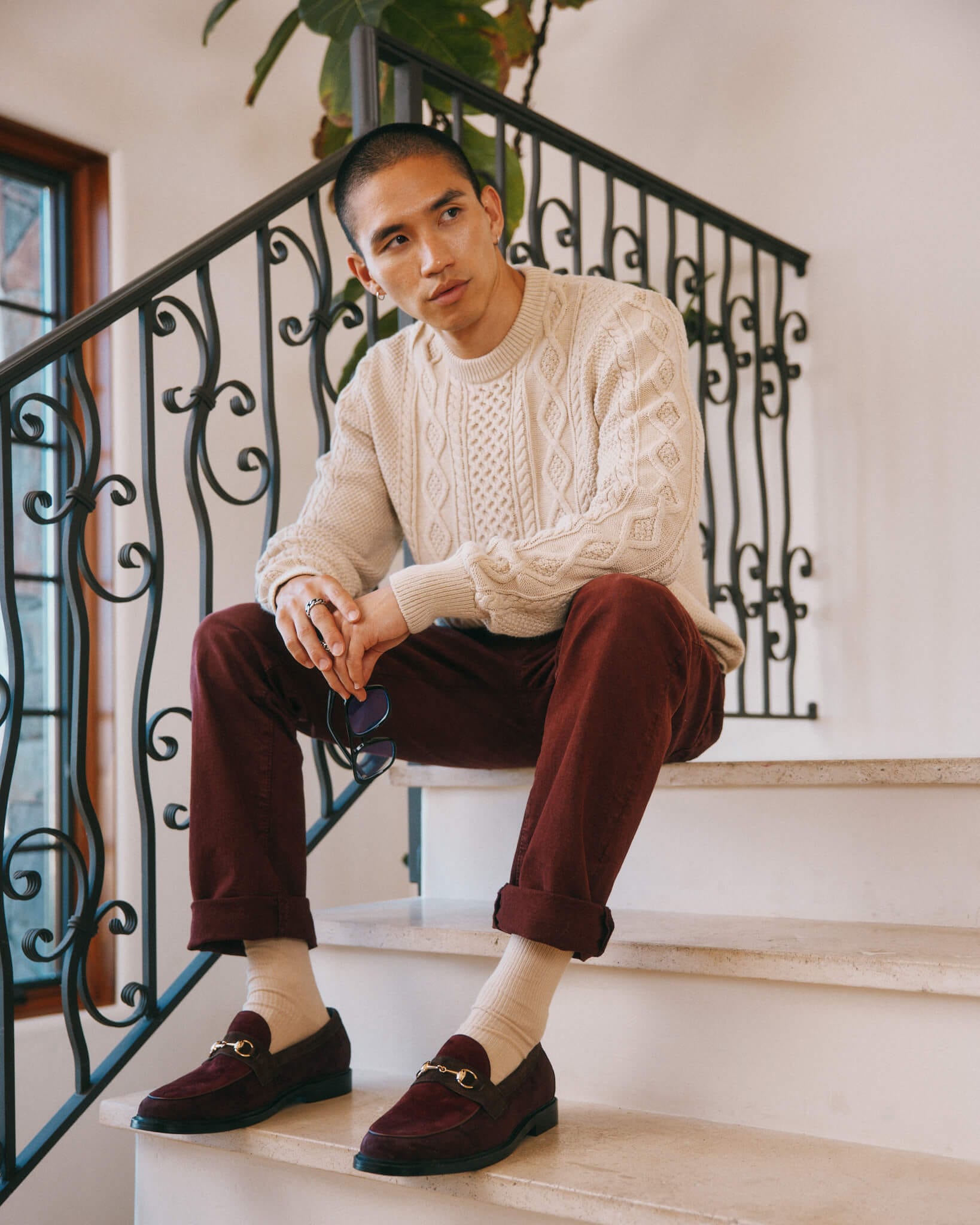 Boardwalk Triple Burgundy Suede Horse-Bit Loafers