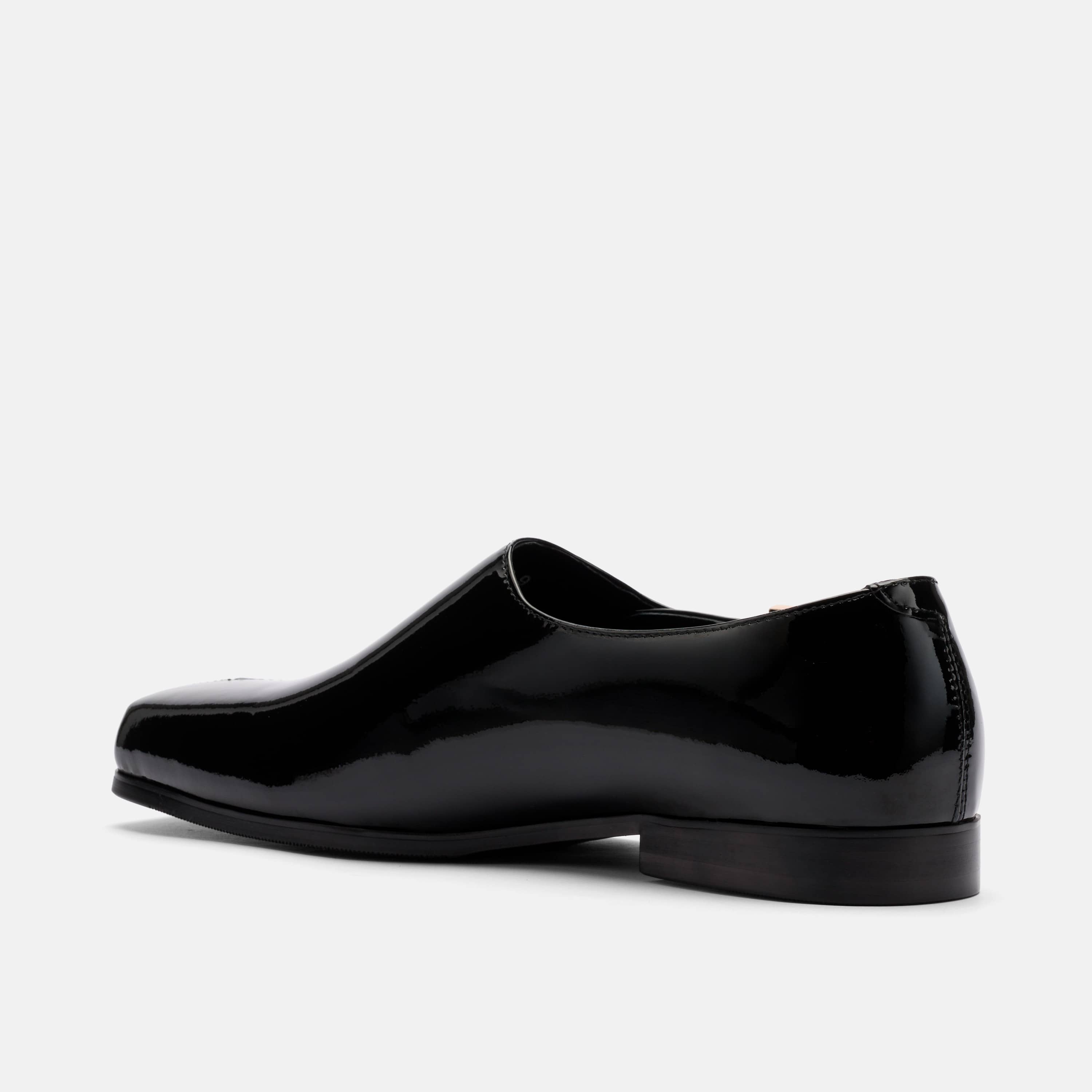 Bond Black Patent Leather Monk Strap Shoe