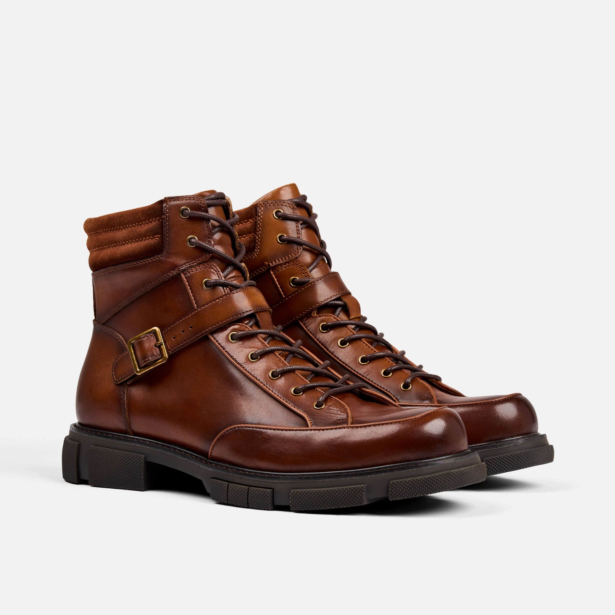 Atlas Brandy  Leather Strap Boots