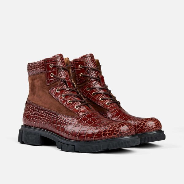 14th & union olivia online croc embossed combat boot