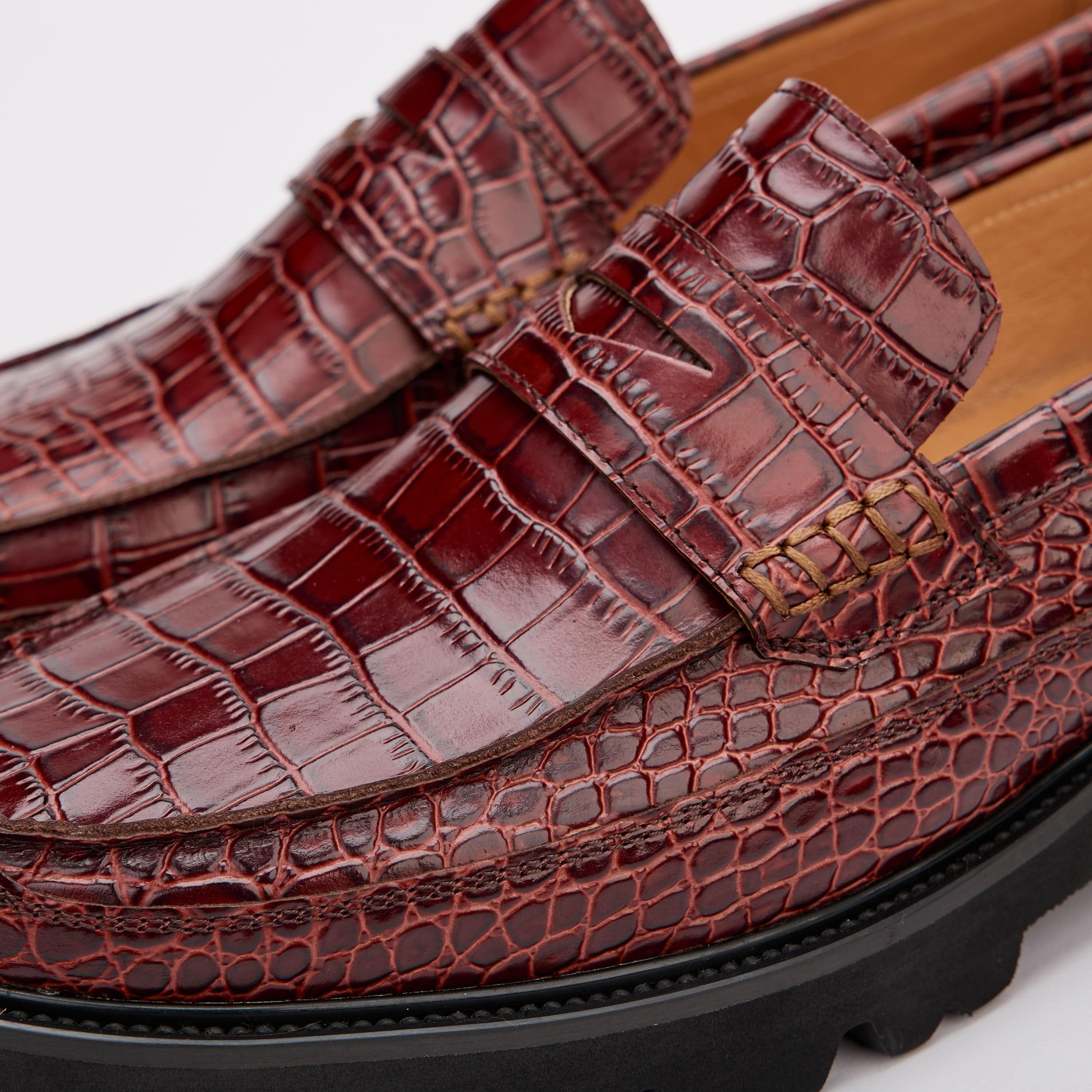 Crocodile leather loafers online