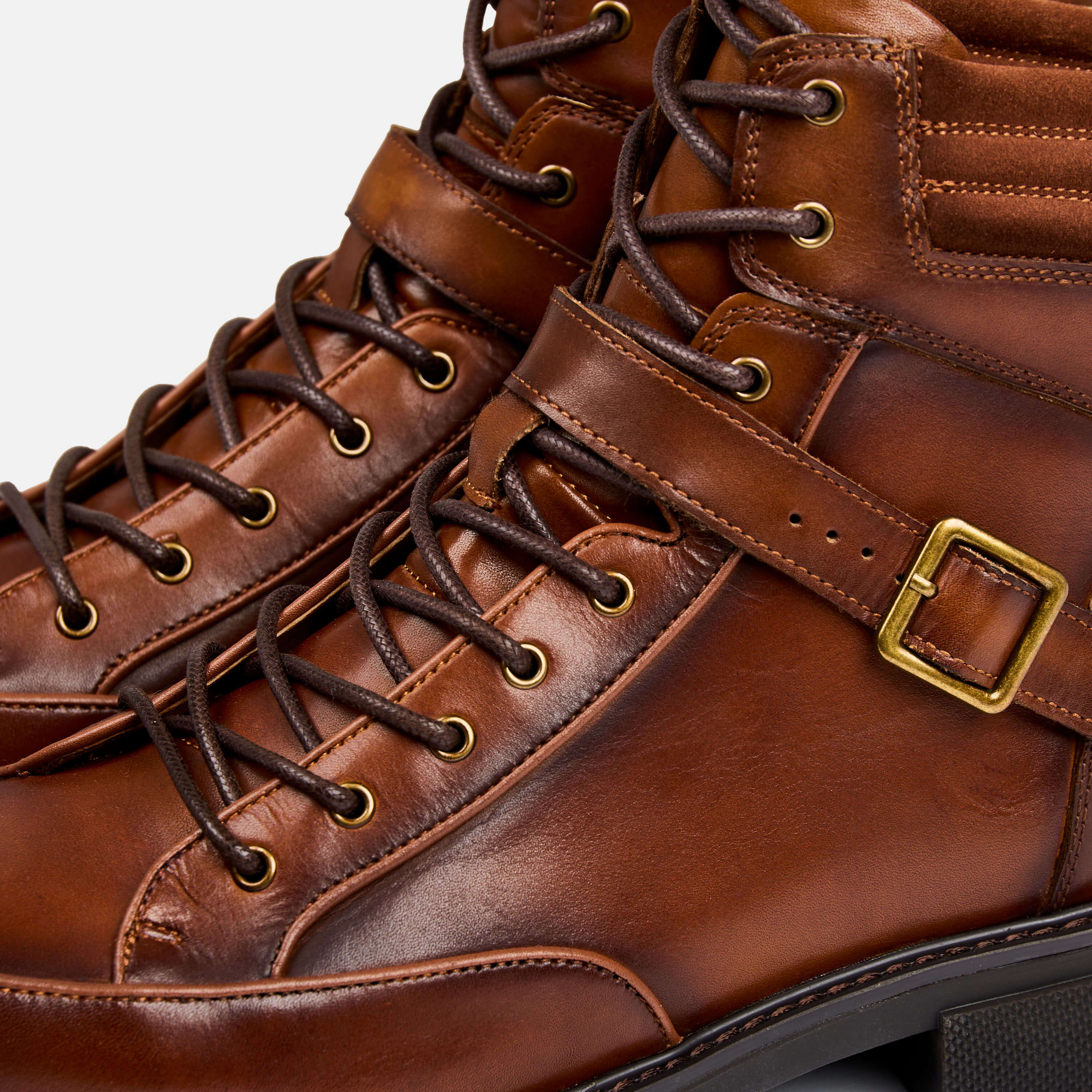 Atlas Brandy  Leather Strap Boots