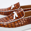 Odell Brown Crocskin Leather Belgian Loafer Sneakers