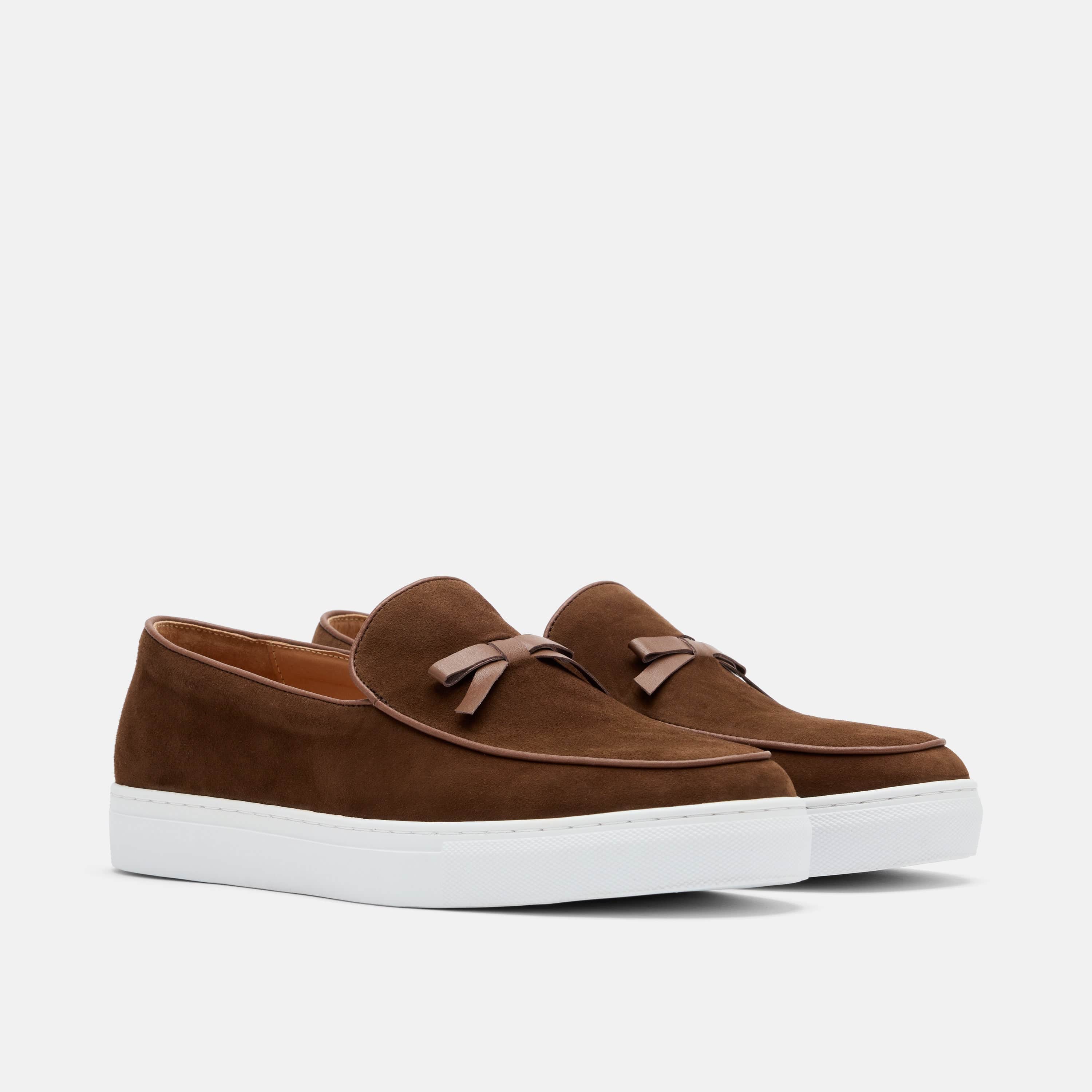 Odell Chocolate Suede Belgian Loafer Sneakers