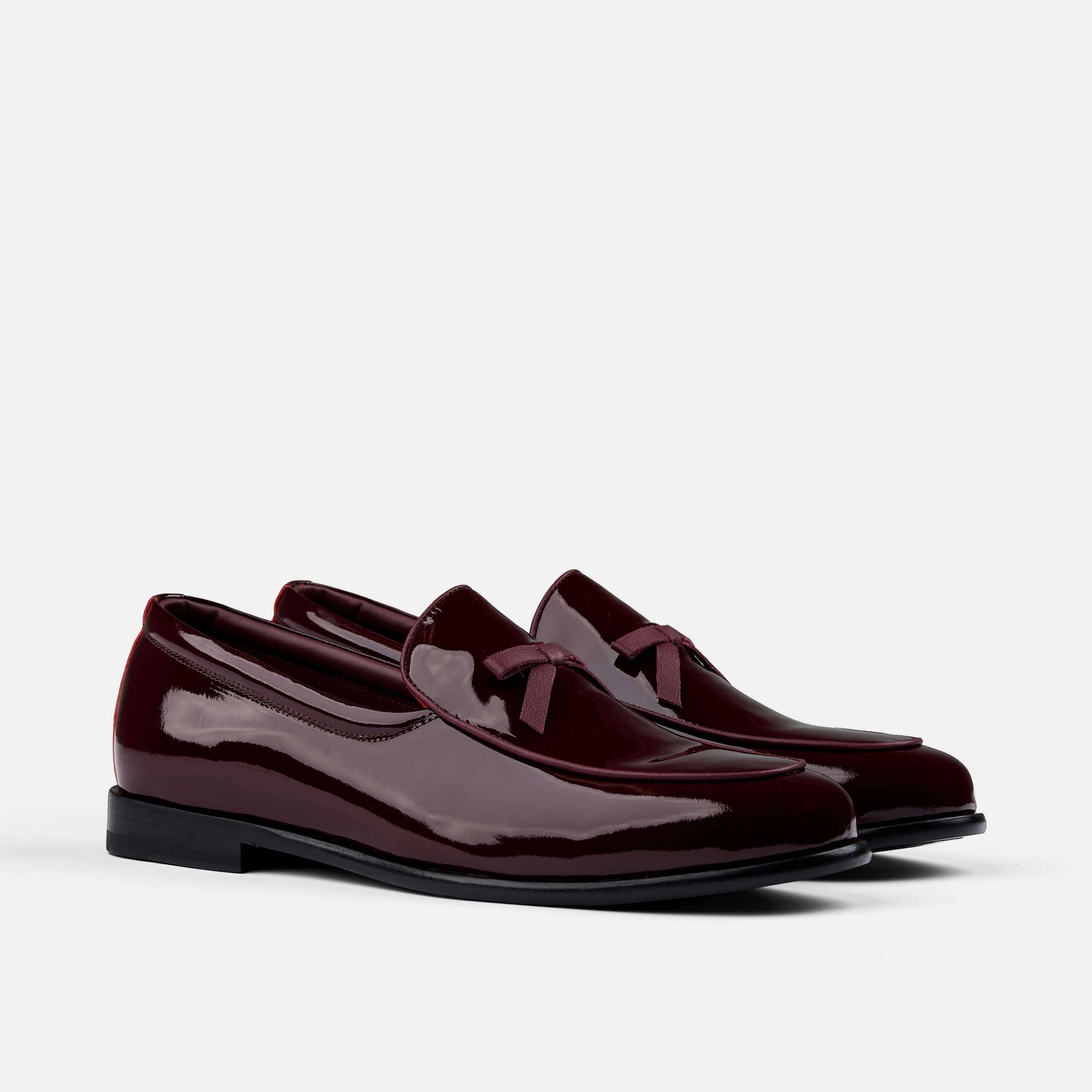 Odell Burgundy Patent Leather Belgian Loafers