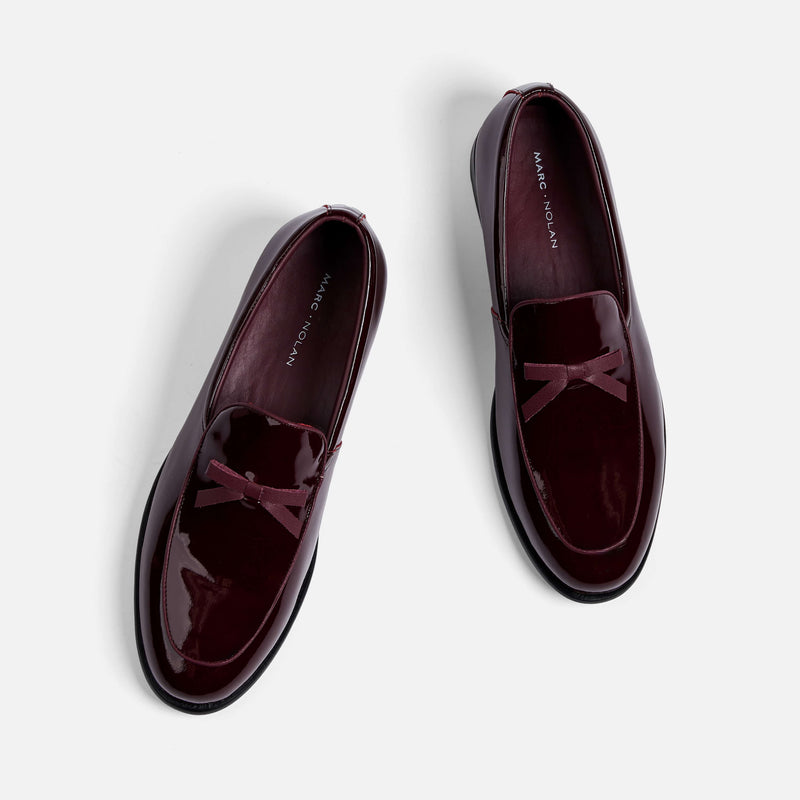 Odell Black Patent Leather Belgian Loafers - Patent Leather - Size: 9 by Marc Nolan