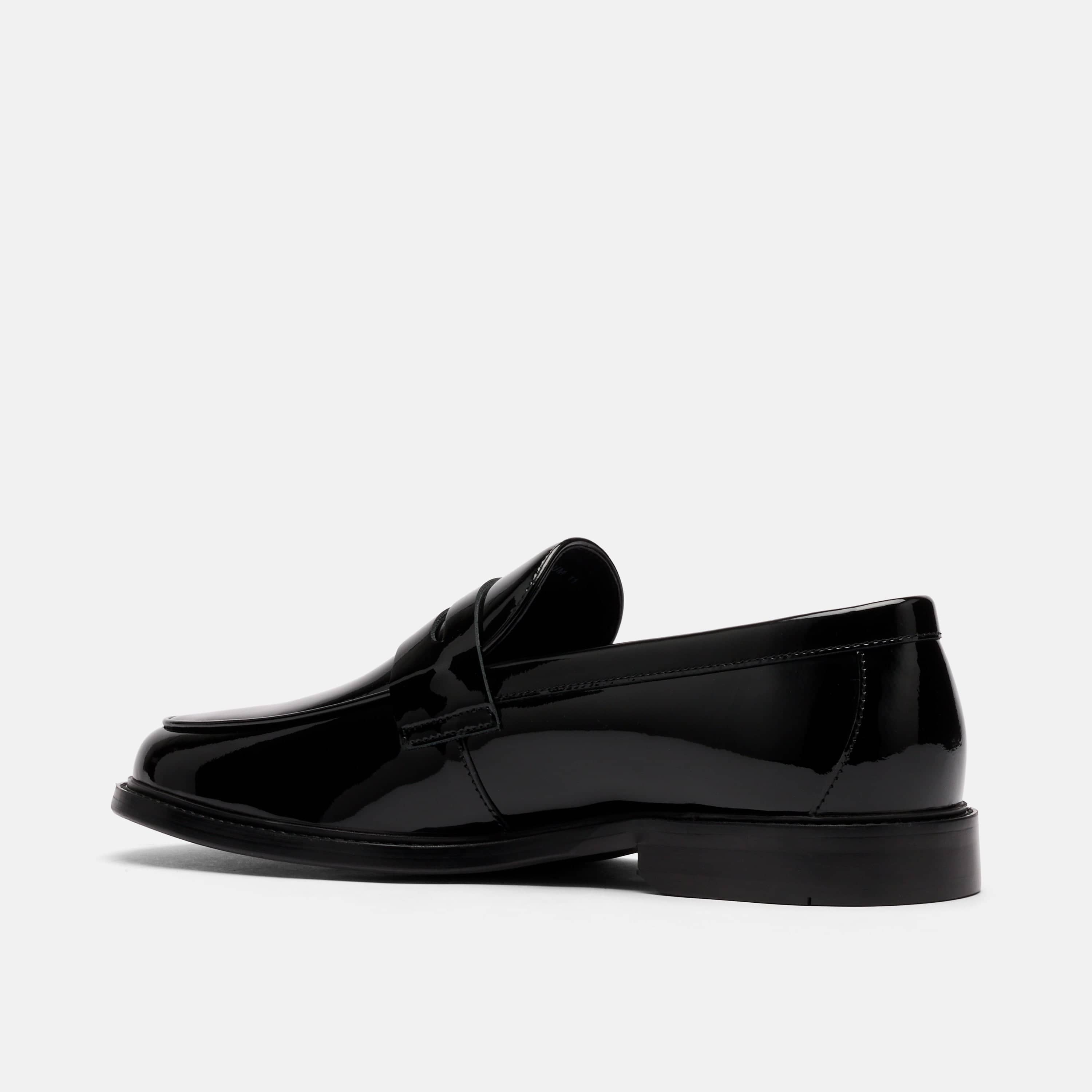 Calum Black Patent Leather Penny Loafers