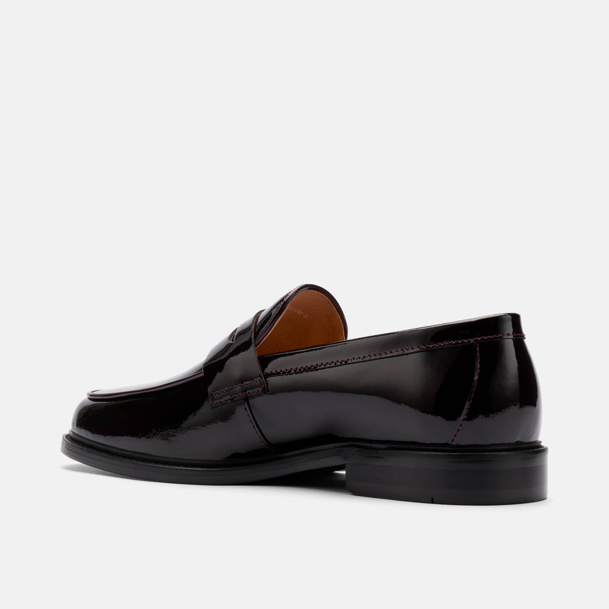 Calum Burgundy Patent Leather Penny Loafers