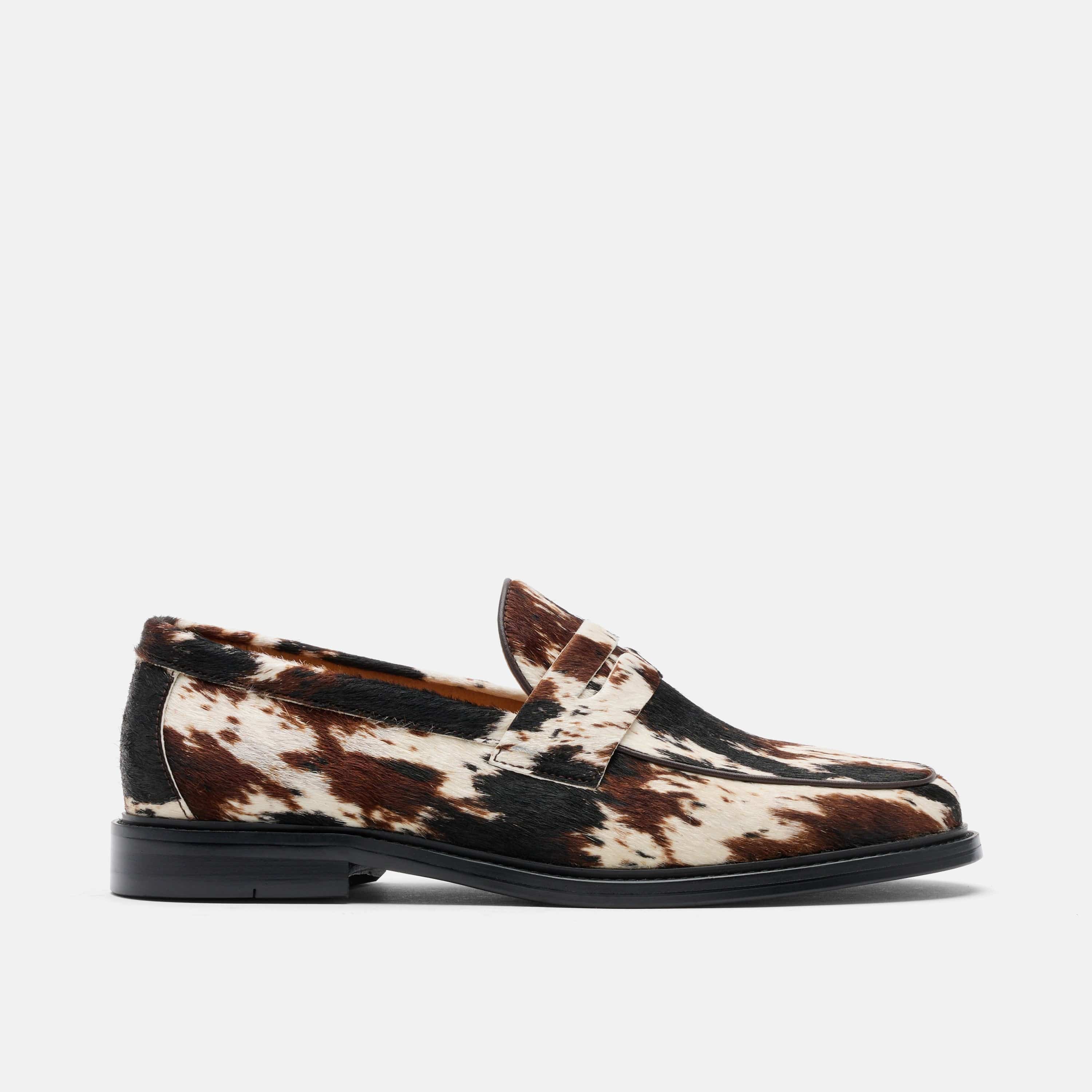 Calum Dark Horse Pony Hair Penny Loafers