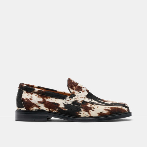 Calum Dark Horse Pony Hair Penny Loafers