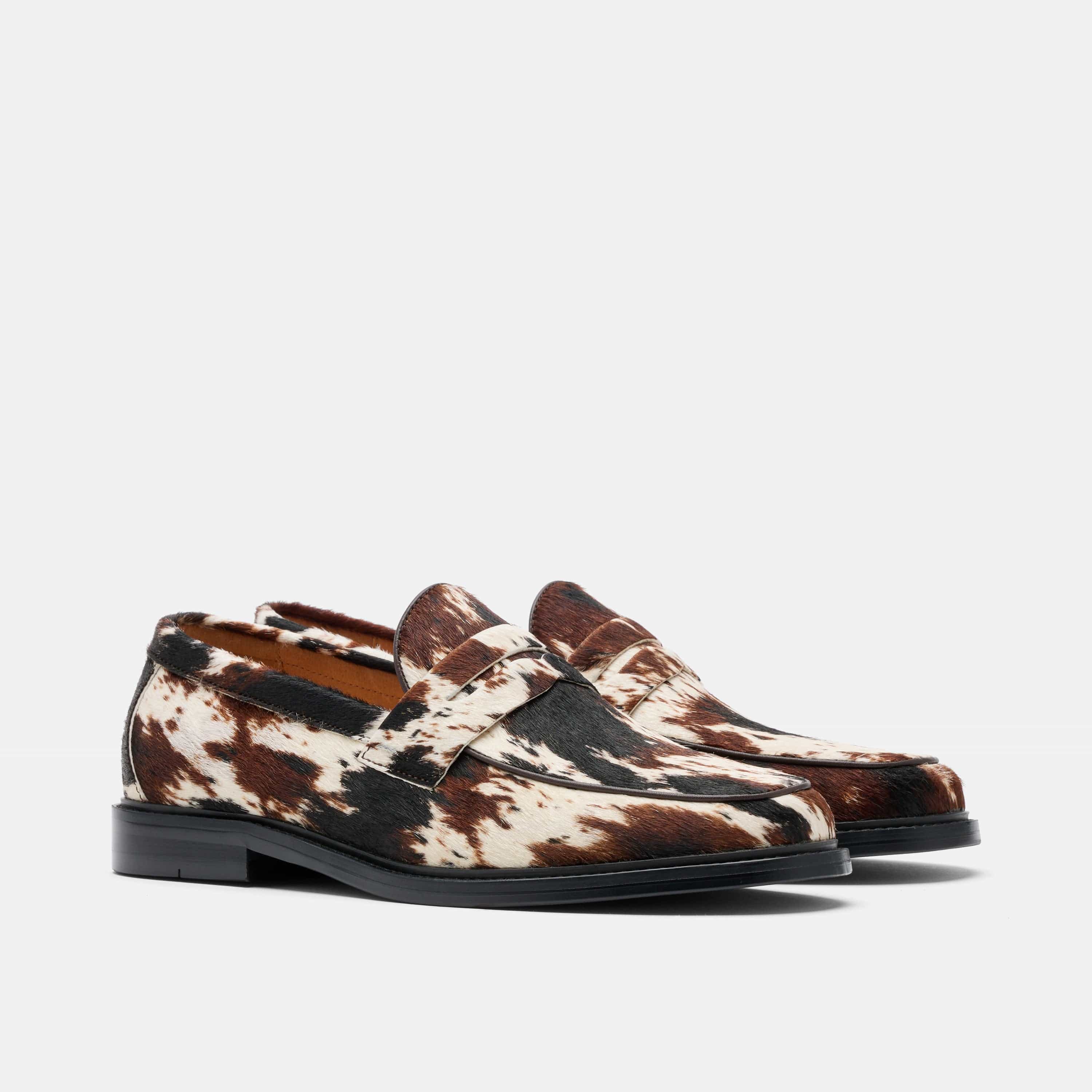 Calum Dark Horse Pony Hair Penny Loafers