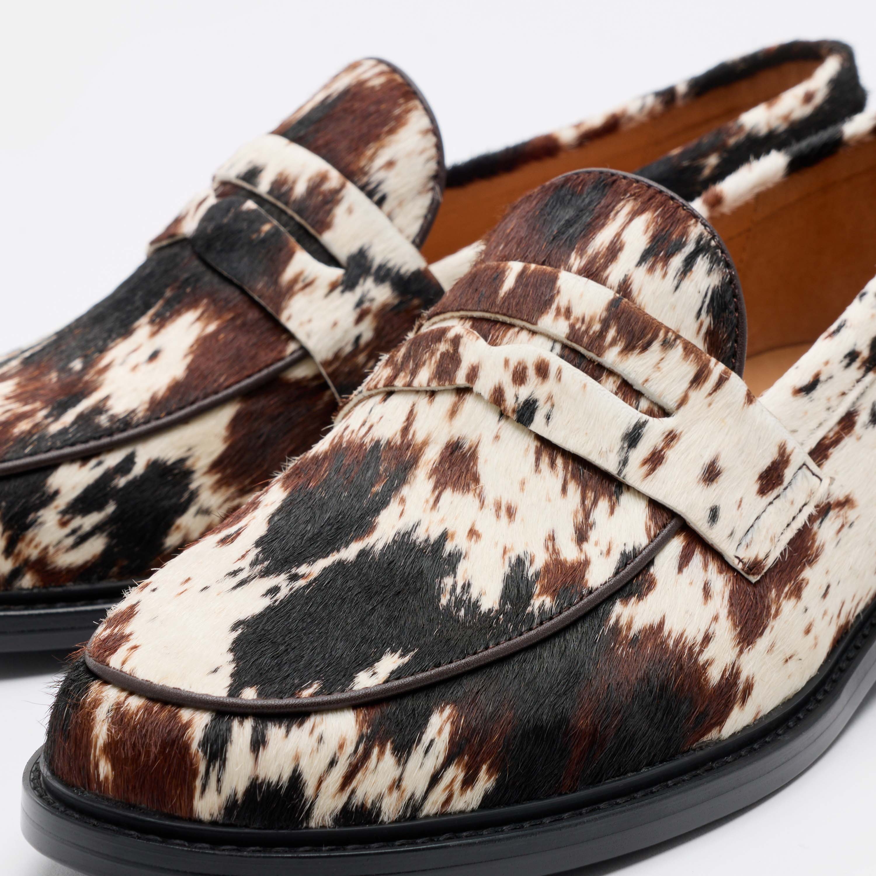 Calum Dark Horse Pony Hair Penny Loafers