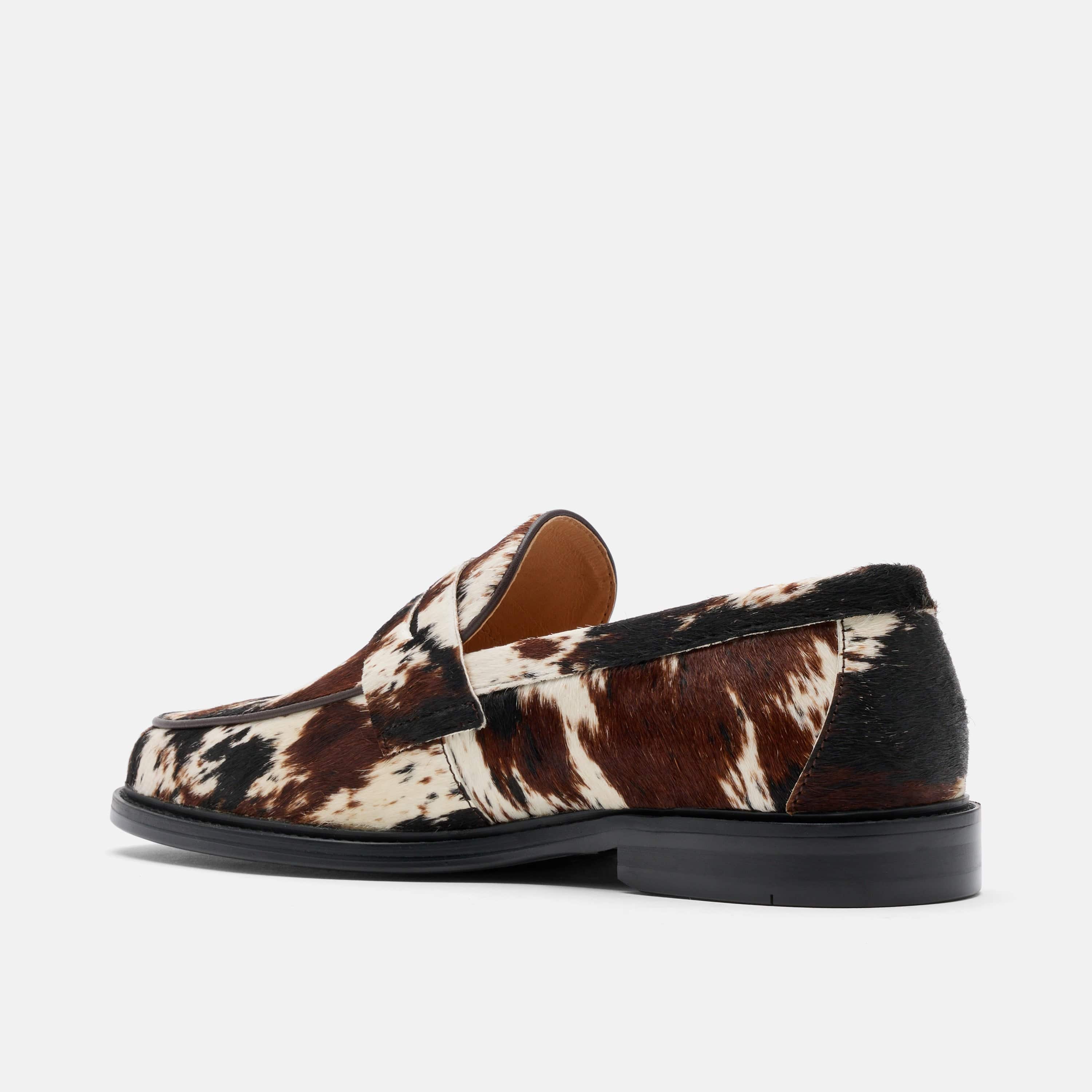 Calum Dark Horse Pony Hair Penny Loafers