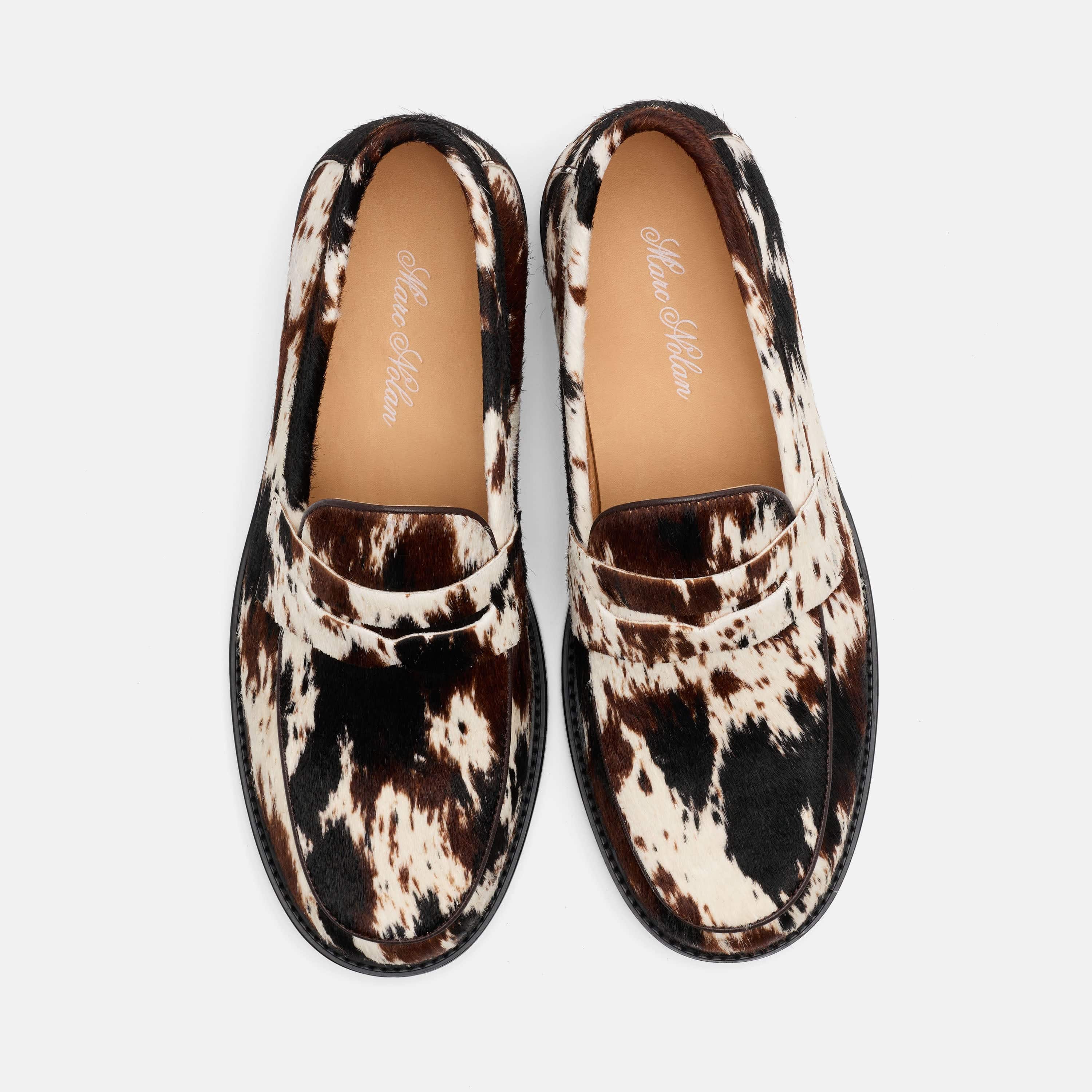 Calum Dark Horse Pony Hair Penny Loafers