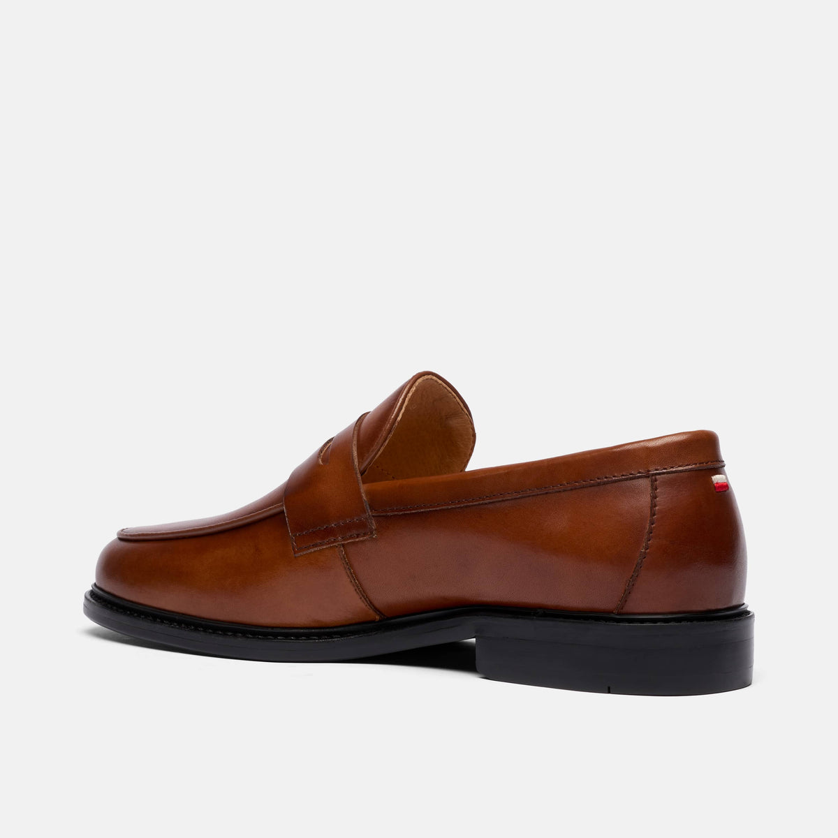 Calum Mahogany Leather Penny Loafers