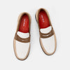 Abe Camel/White Suede Penny Loafers