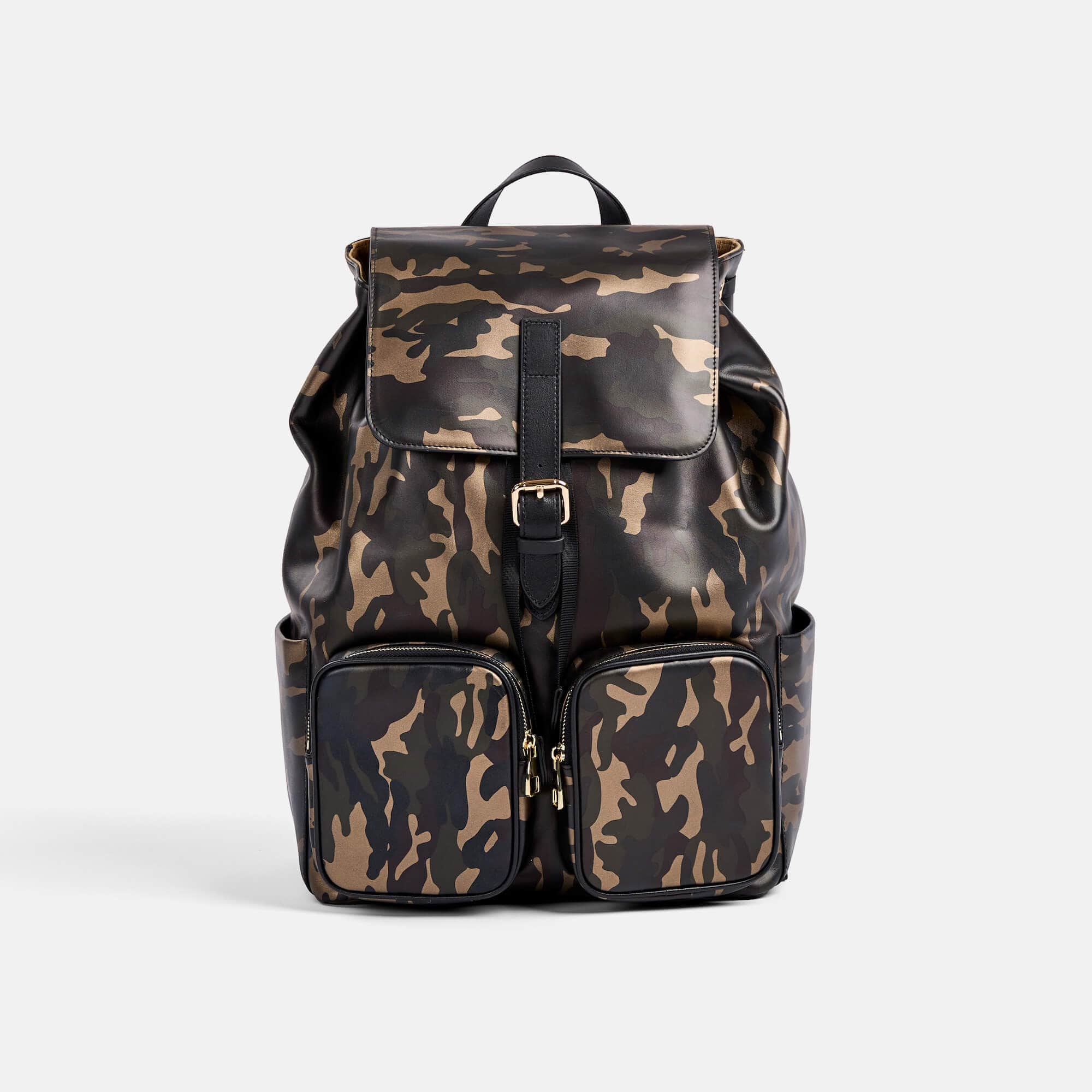 Leather camo backpack Clearance