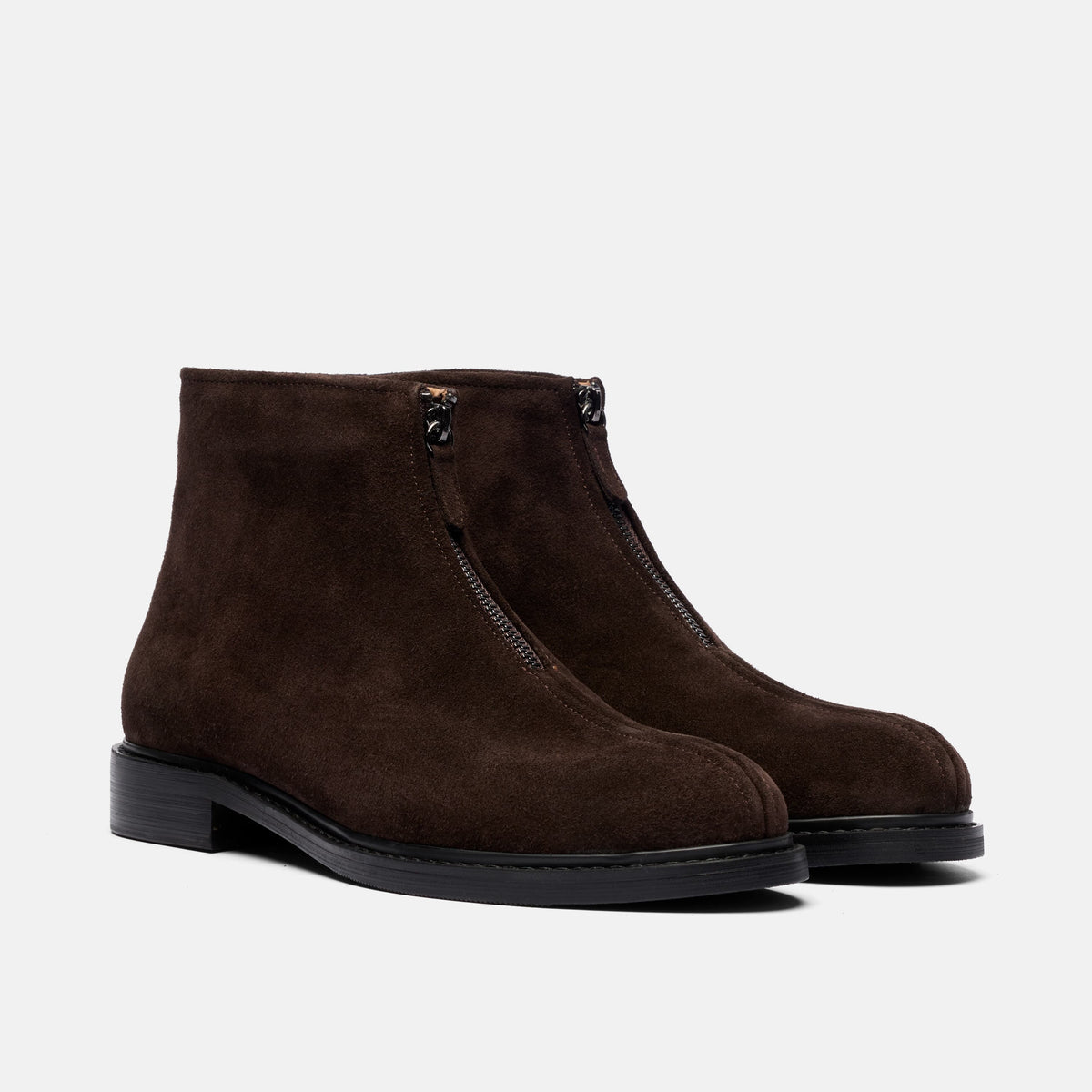 Canal Chocolate Suede Zip Boot