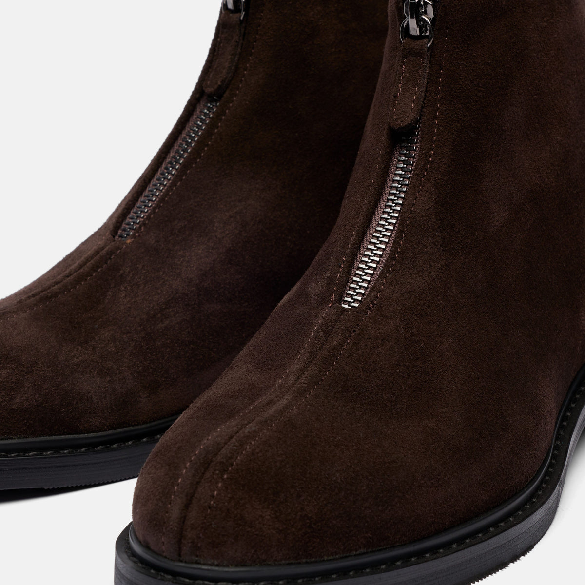 Canal Chocolate Suede Zip Boot