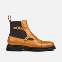 Grant Caramel/Charcoal Buckle Boots