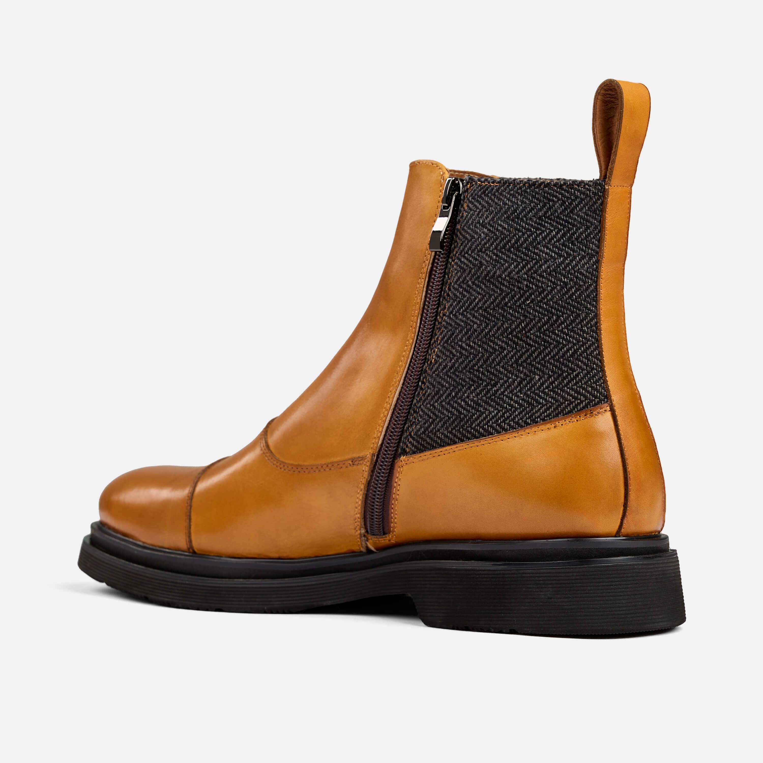 Grant Caramel/Charcoal Buckle Boots